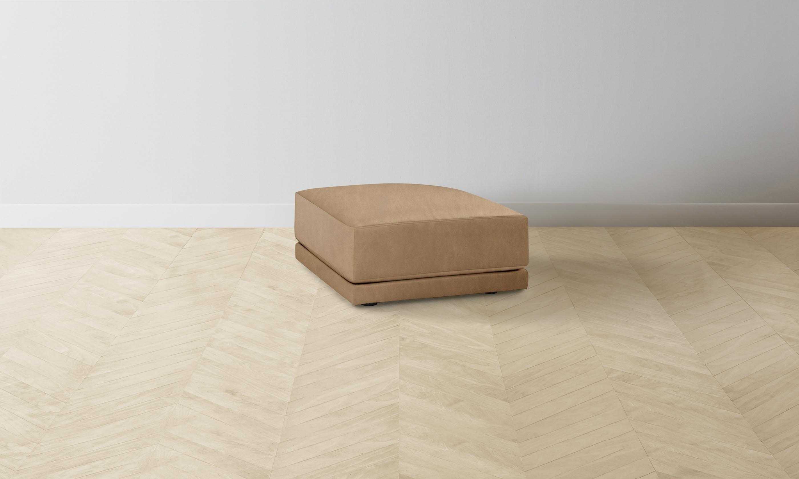 Premium The Jones Ottoman - Genuine Tuscan Leather in Camel Brown, Stylish Footrest & Storage Bench for Living Room, Bedroom, or Office