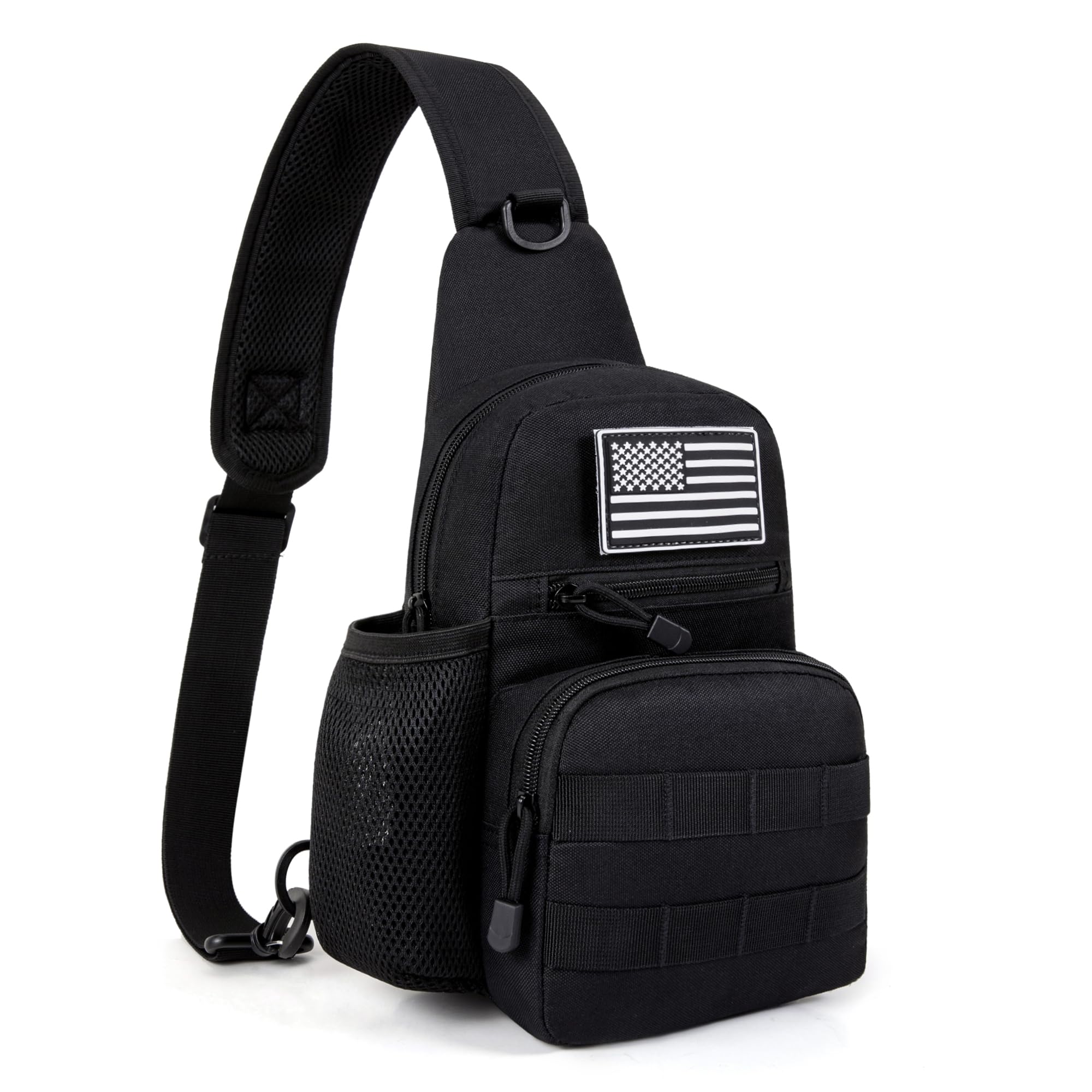 Tactical Backpack for Men - Military Molle Sling Chest Pack, Durable Outdoor Daypack for Hiking, Travel, Sports & Range - Perfect for EDC, Camping & Adventure (Black)