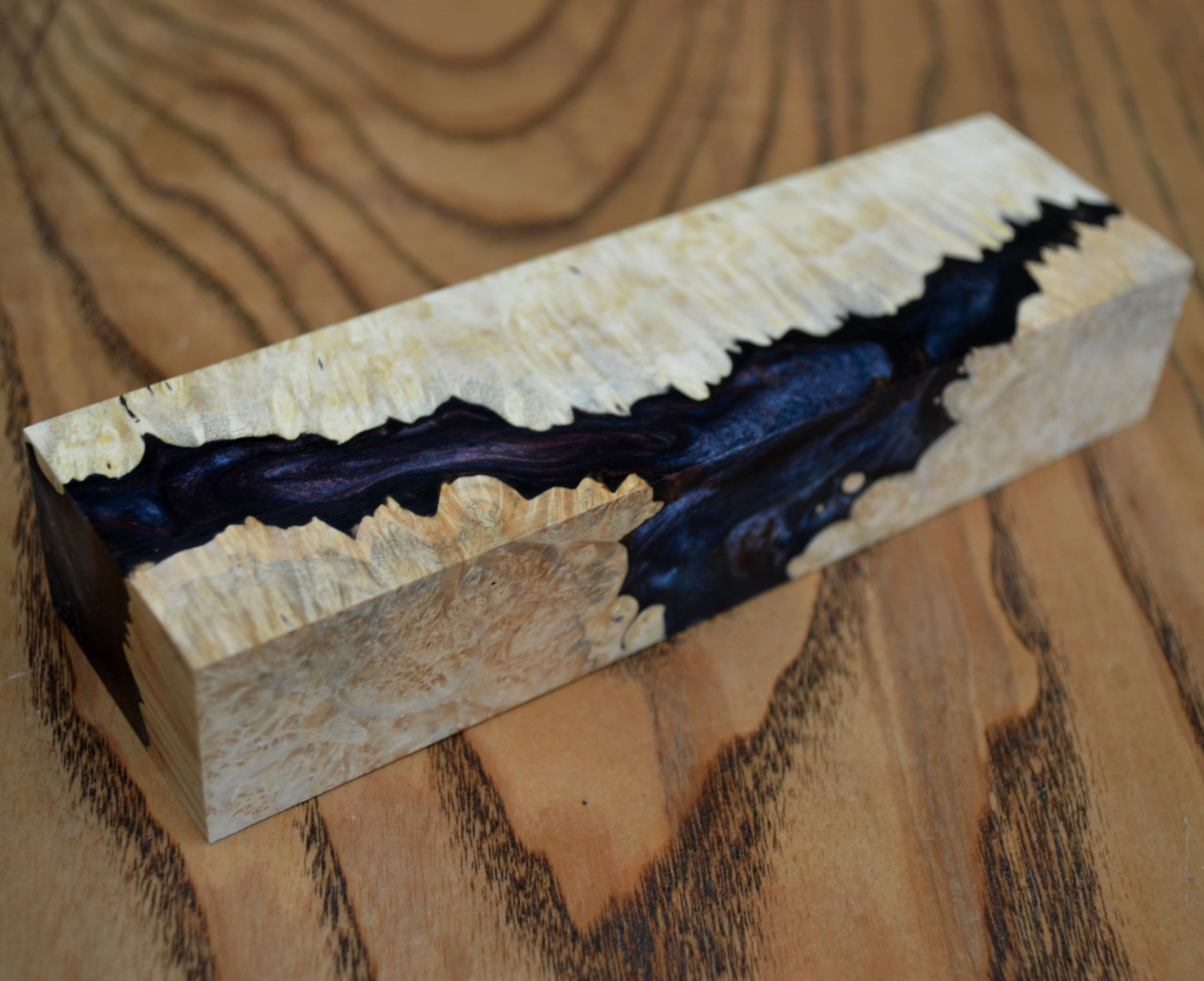Stabilized Burl Hybrid Wood Turning Blank - Premium Knife Handle Material for Custom Blade Handles (#228) | Perfect for DIY Knife Making, Woodworking, and Craft Projects
