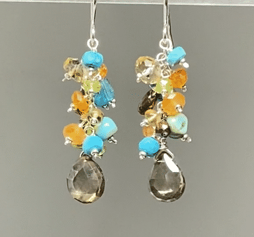 Turquoise Carnelian Gemstone Dangle Earrings for Women - Boho Chic Handmade Jewelry for Party, Wedding & Everyday Wear