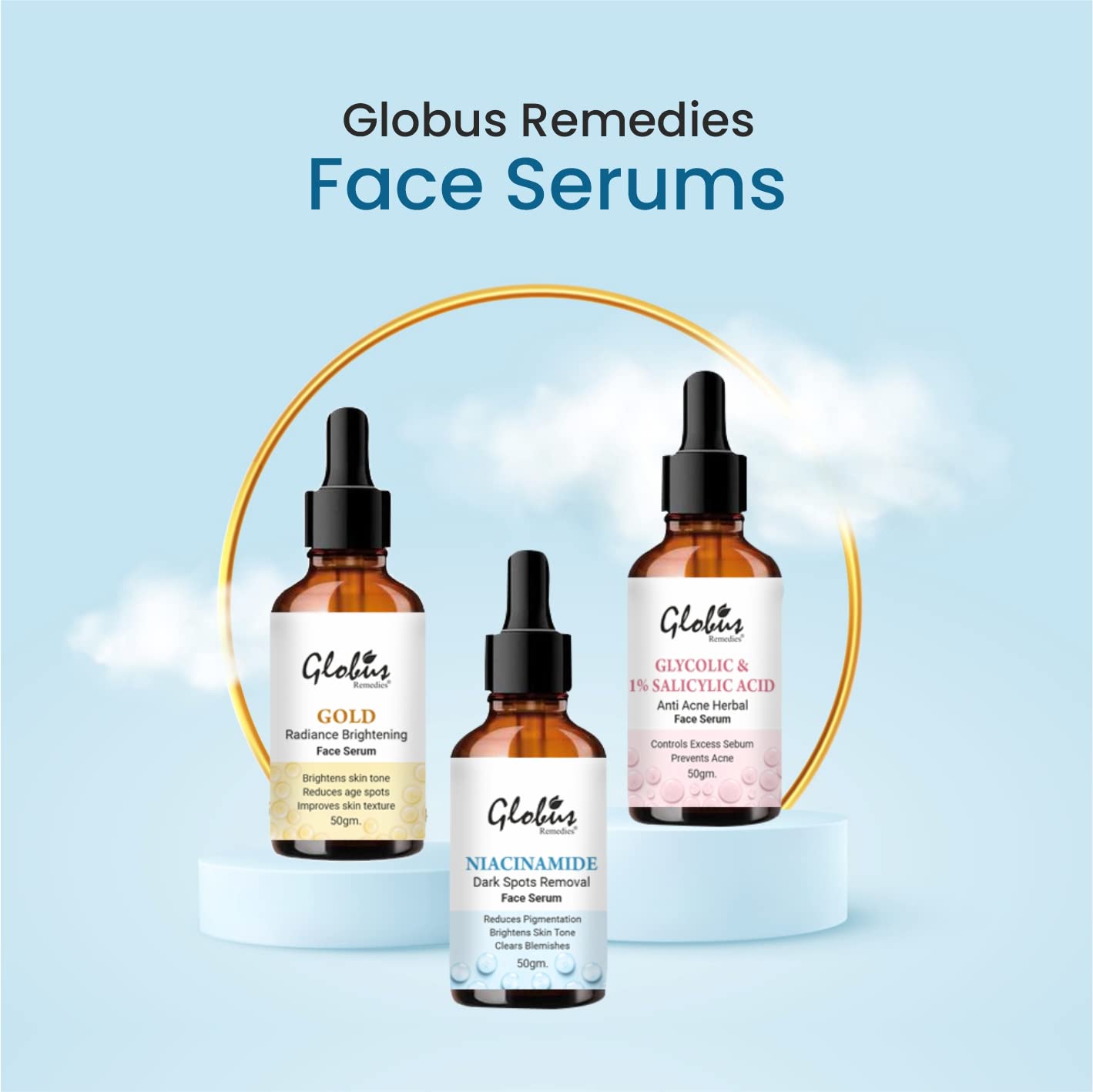 Globus Remedies Niacinamide Face Serum for Dark Spots & Pigmentation - 50ml Anti-Aging Brightening Serum for Even Skin Tone | Perfect for Daily Skincare Routine & Hyperpigmentation Treatment