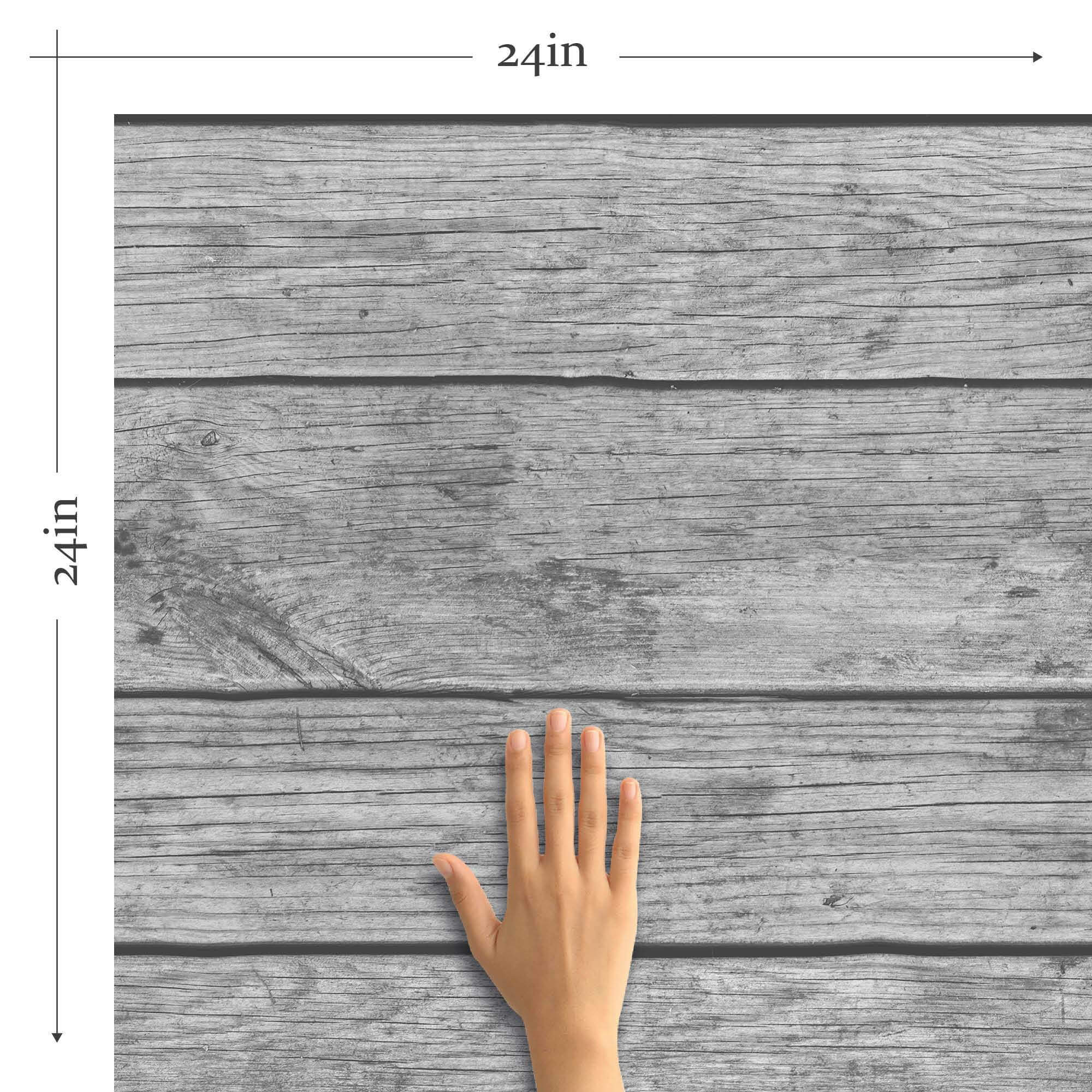 Grey Shiplap Textured Peel and Stick Removable Wallpaper - Self-Adhesive Wall Covering for Bedroom, Living Room, and Office Decor