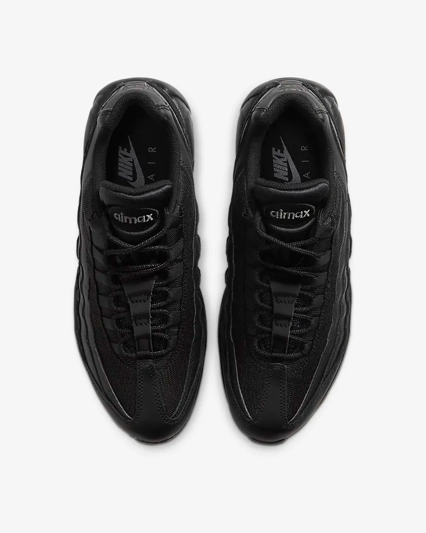 Nike Men's Air Max 95 Essential Running Shoes - Black/Dark Grey - Comfortable Cushioned Sneakers for Jogging, Gym Workouts & Casual Wear