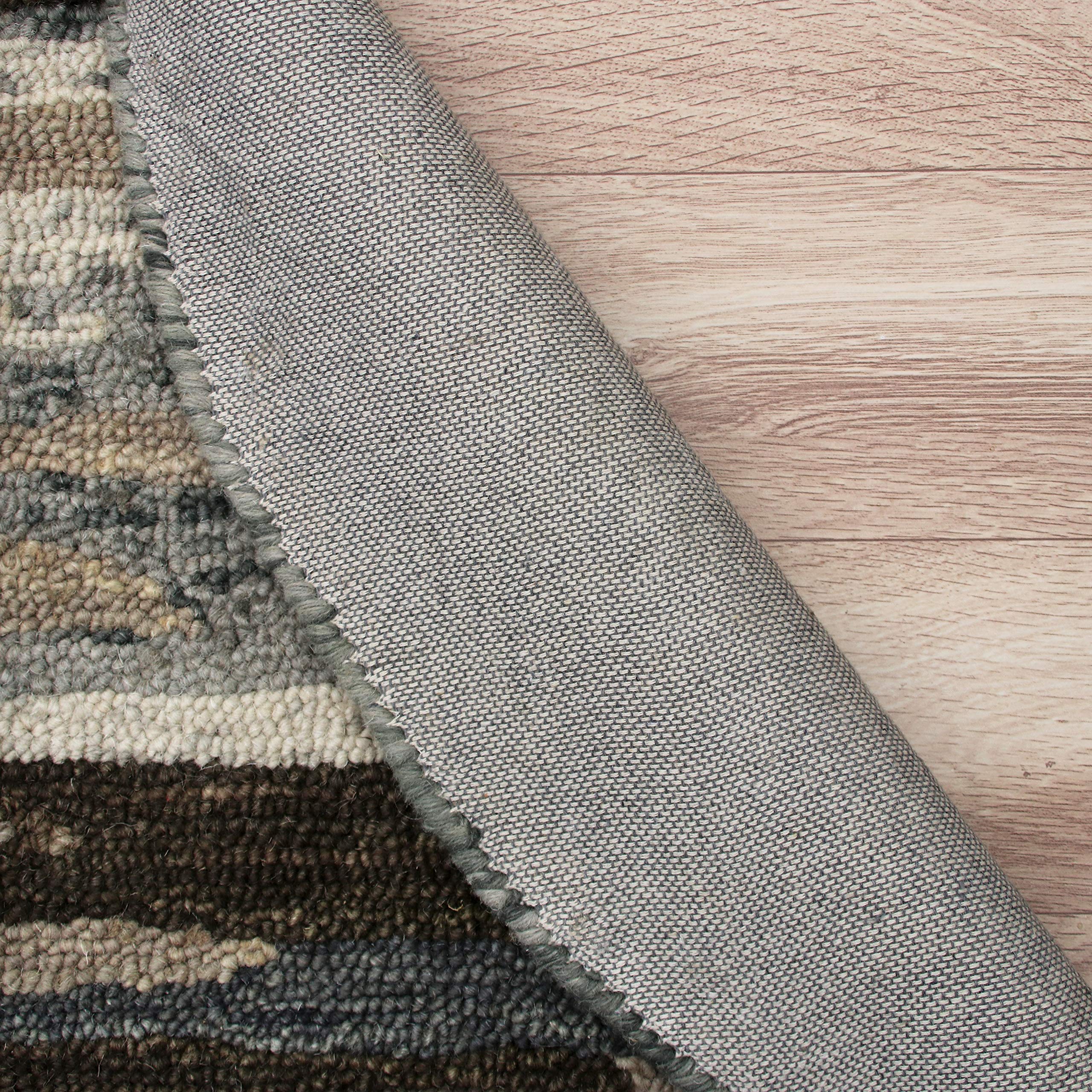 LR Home 6ft Round Natural Wool Area Rug - Hand Tufted Modern Farmhouse Boho Style Carpet for Bedroom, Living Room, Entryway & Playroom | Gray/Brown/Tan | Perfect for Cozy Home Decor & Boho Chic Interior Design