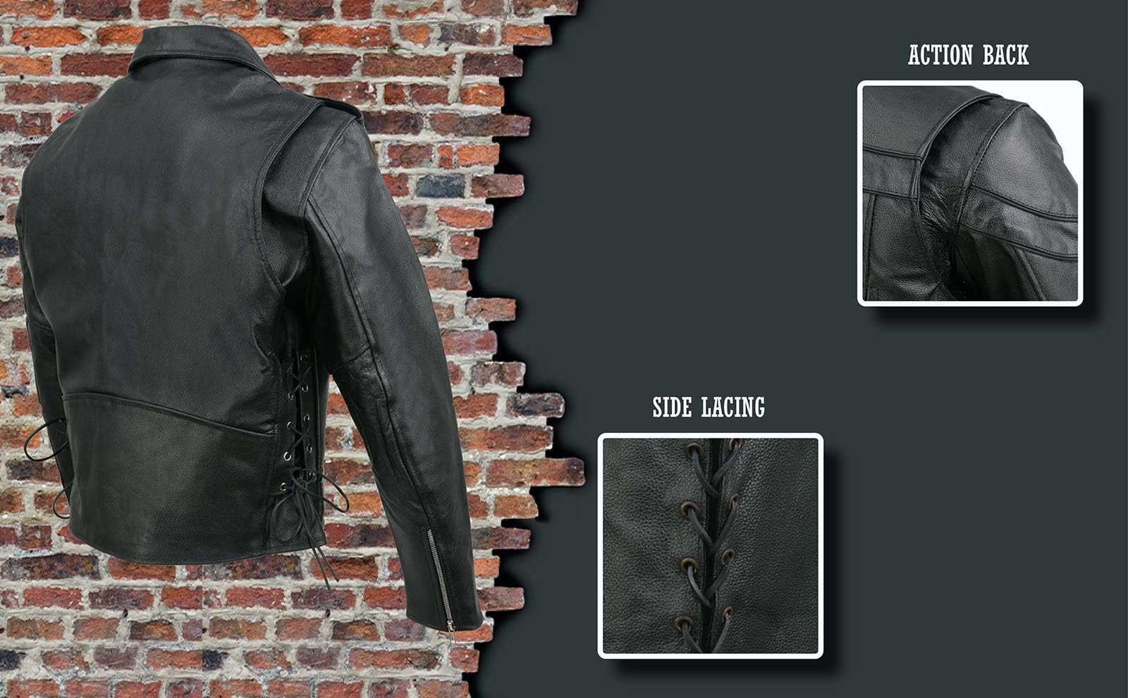 Men's Black Motorcycle Leather Jacket - Riding & Casual Wear