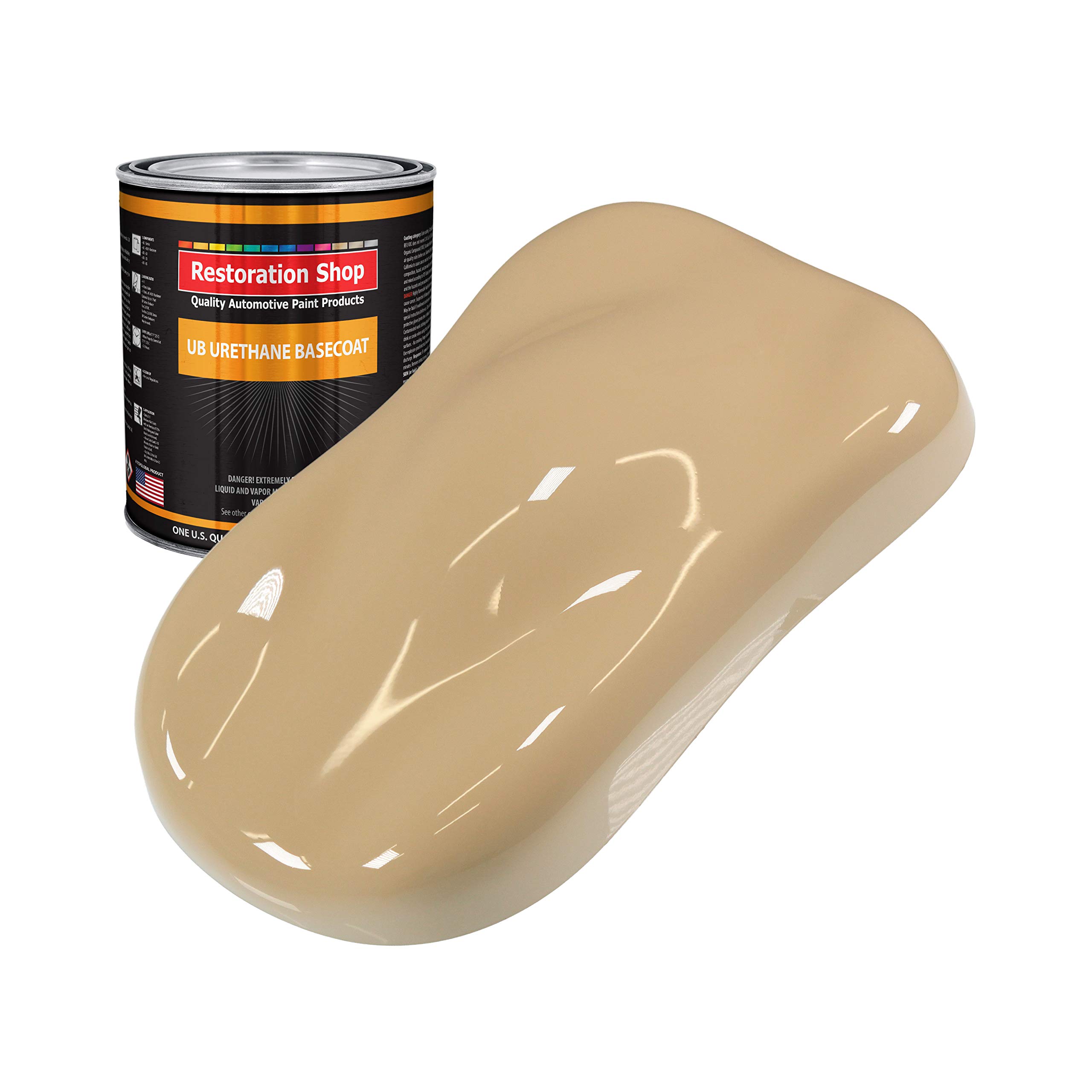 Restoration Shop Shoreline Beige Urethane Basecoat Auto Paint - 1 Quart Professional High Gloss Automotive Refinish Coating for Cars & Trucks | Perfect for DIY Car Restoration & Touch-Up Projects