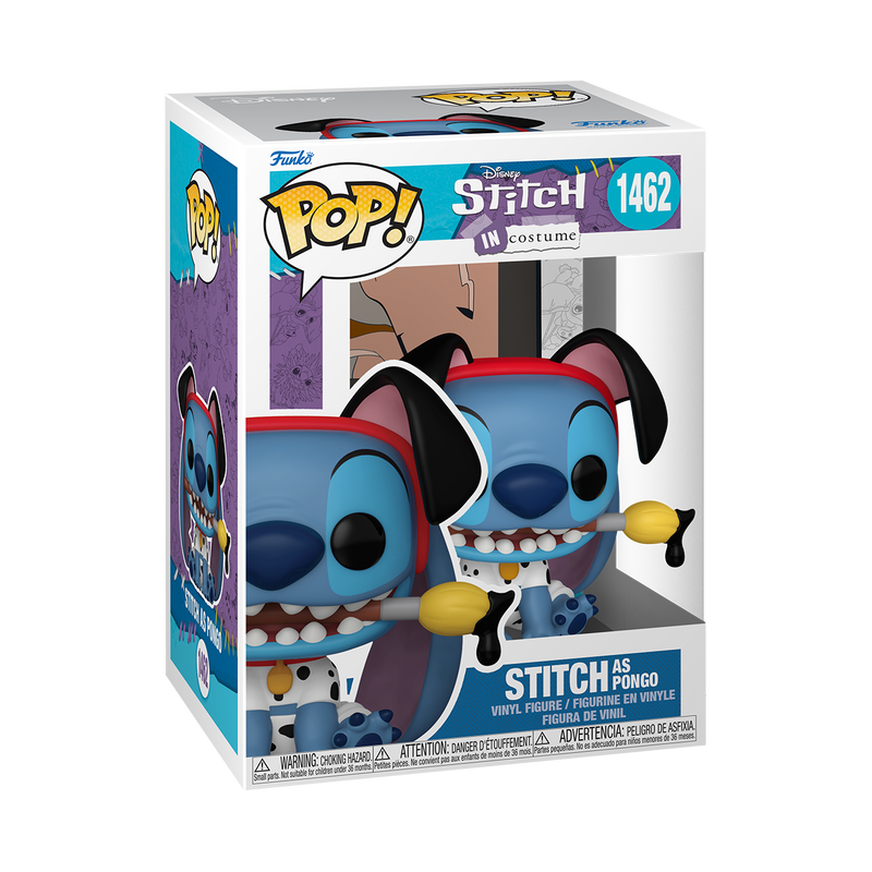 Stitch as Pongo Funko Pop! Vinyl Figure #1462 with Protector Case - Perfect for Disney Collectors and Lilo & Stitch Fans