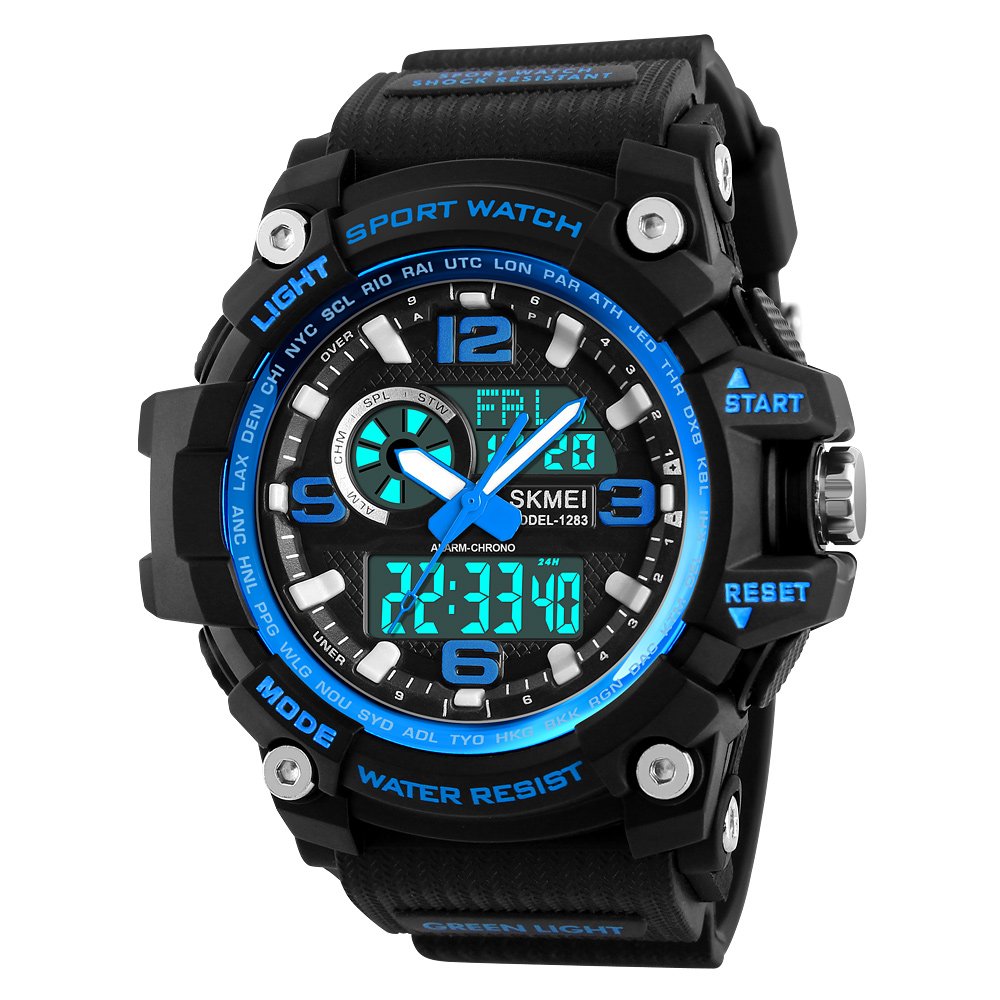 **Men's Sports Digital Waterproof Military Watch - Multifunction Chronograph with Stopwatch, LED, Alarm & Date - Perfect for Outdoor, Running & Adventure Activities**
