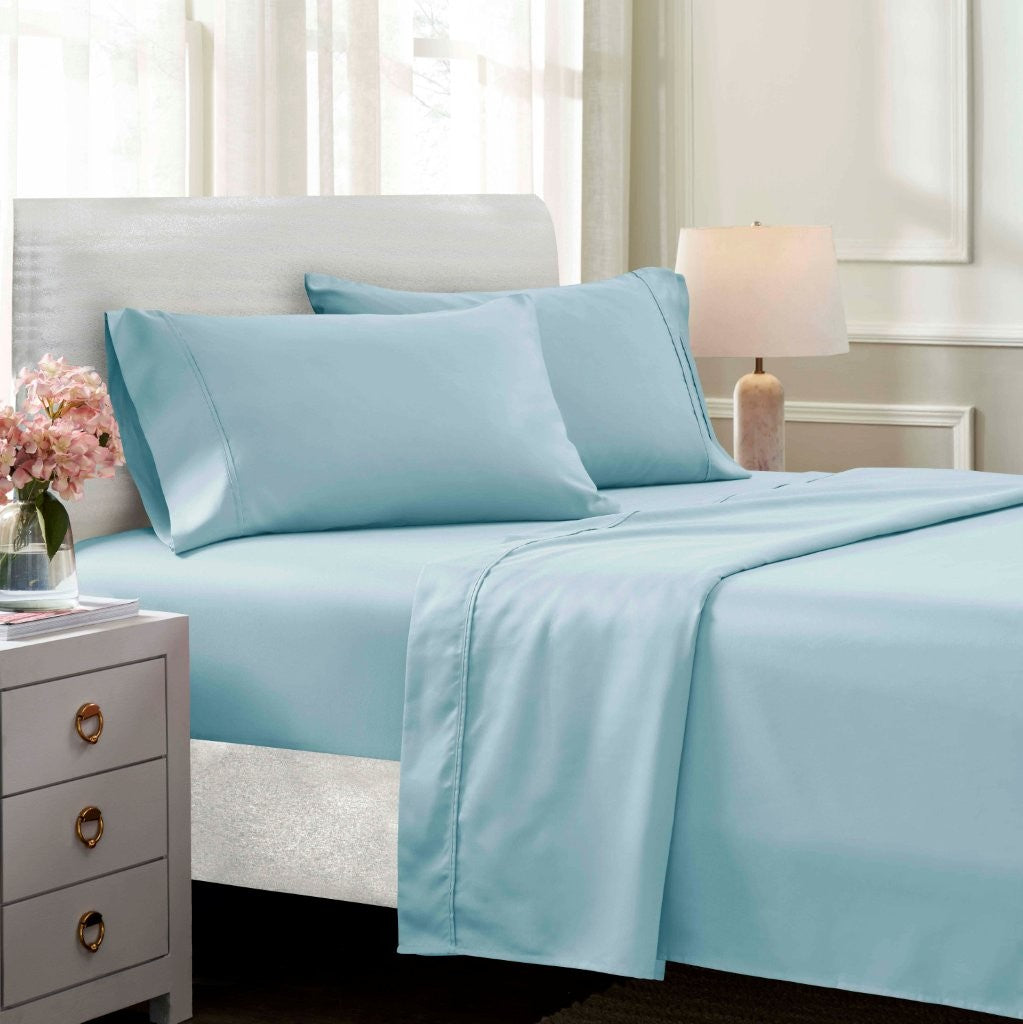 Premium 1400-1500 Thread Count Cotton Blend Deep Pocket Bed Sheet Set - Ultra Soft & Breathable for King, Queen, Full & Twin Beds - Perfect for Home, Hotel & Guest Room Comfort