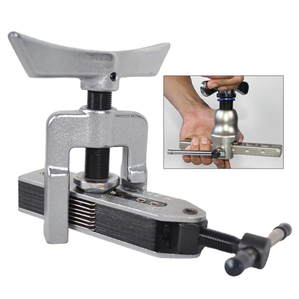 Professional Manual Tube Expander Flaring Tool Kit with Holder - AC Copper Pipe Reamer for Air Conditioner Repair & Maintenance | HVAC Installation, Refrigerator Pipe Work, Automotive AC Service