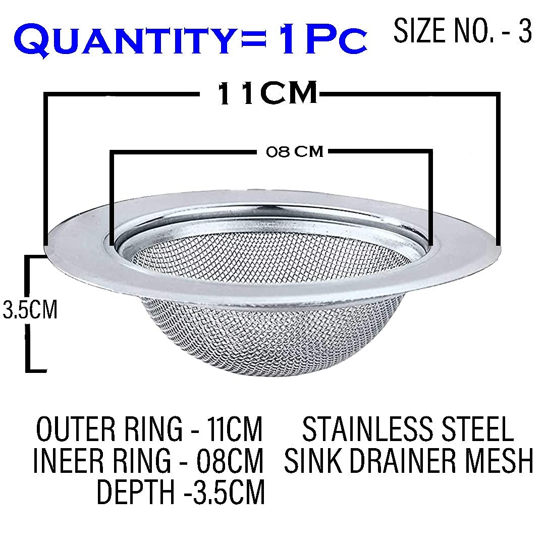 Premium Stainless Steel Sink Strainer - 4 Inch Small Hole Kitchen Drain Filter Basket with Rustproof Design for Easy Cleaning | Perfect for Kitchen Sinks, Bathroom Drains & RV Plumbing