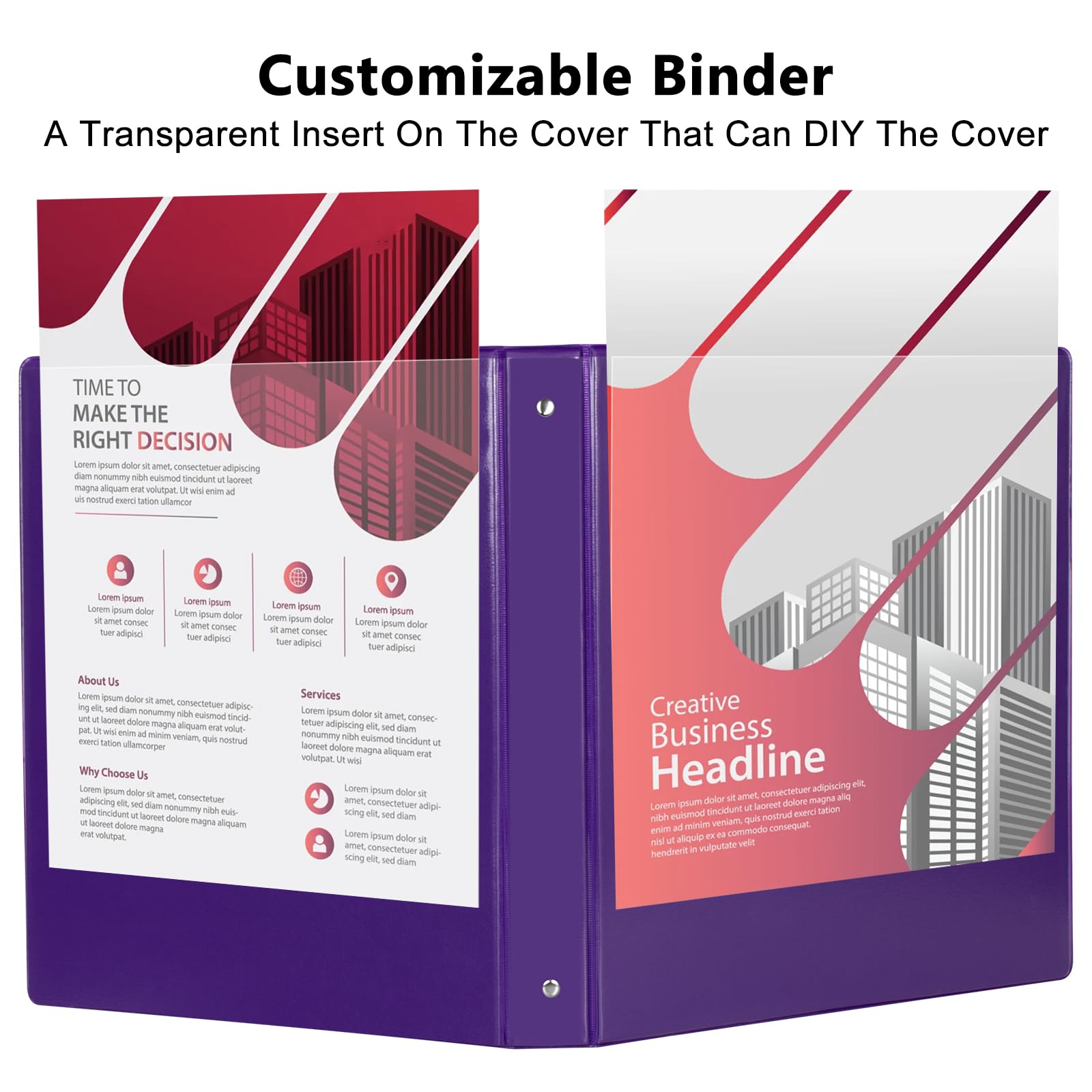 1-Inch Round Ring Binder - 6-Pack Purple 3-Ring Binders for Letter Size Paper | Durable Presentation Binders for School, Office & Home Organization | Perfect for Reports, Projects & Document Storage