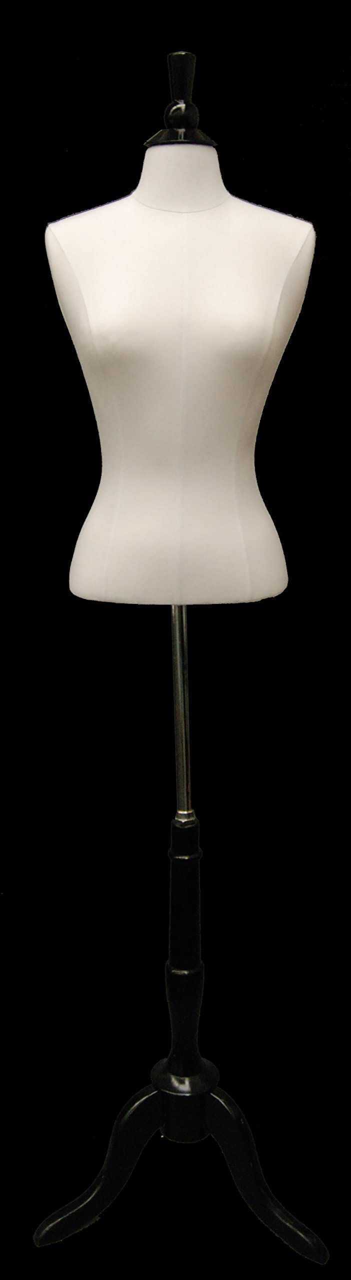 ROXYDISPLAY Female Mannequin with Black Wooden Base - Perfect for Boutique, Retail Store, and Fashion Display (JF-FBSWL+BS-02BKX)