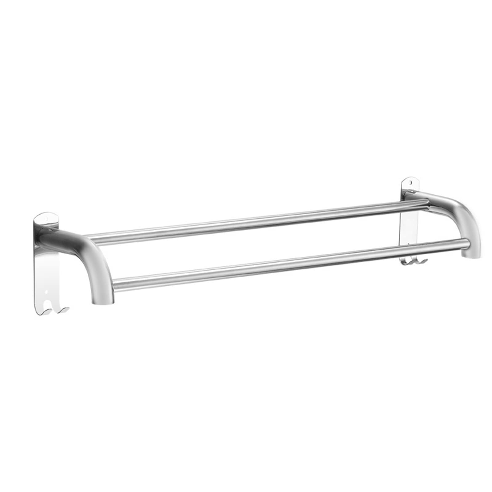 Stainless Steel Double-Layer Punch-Free Bathroom Towel Bar - 50cm Bathroom Hardware Accessories for Modern Home & Hotel Use
