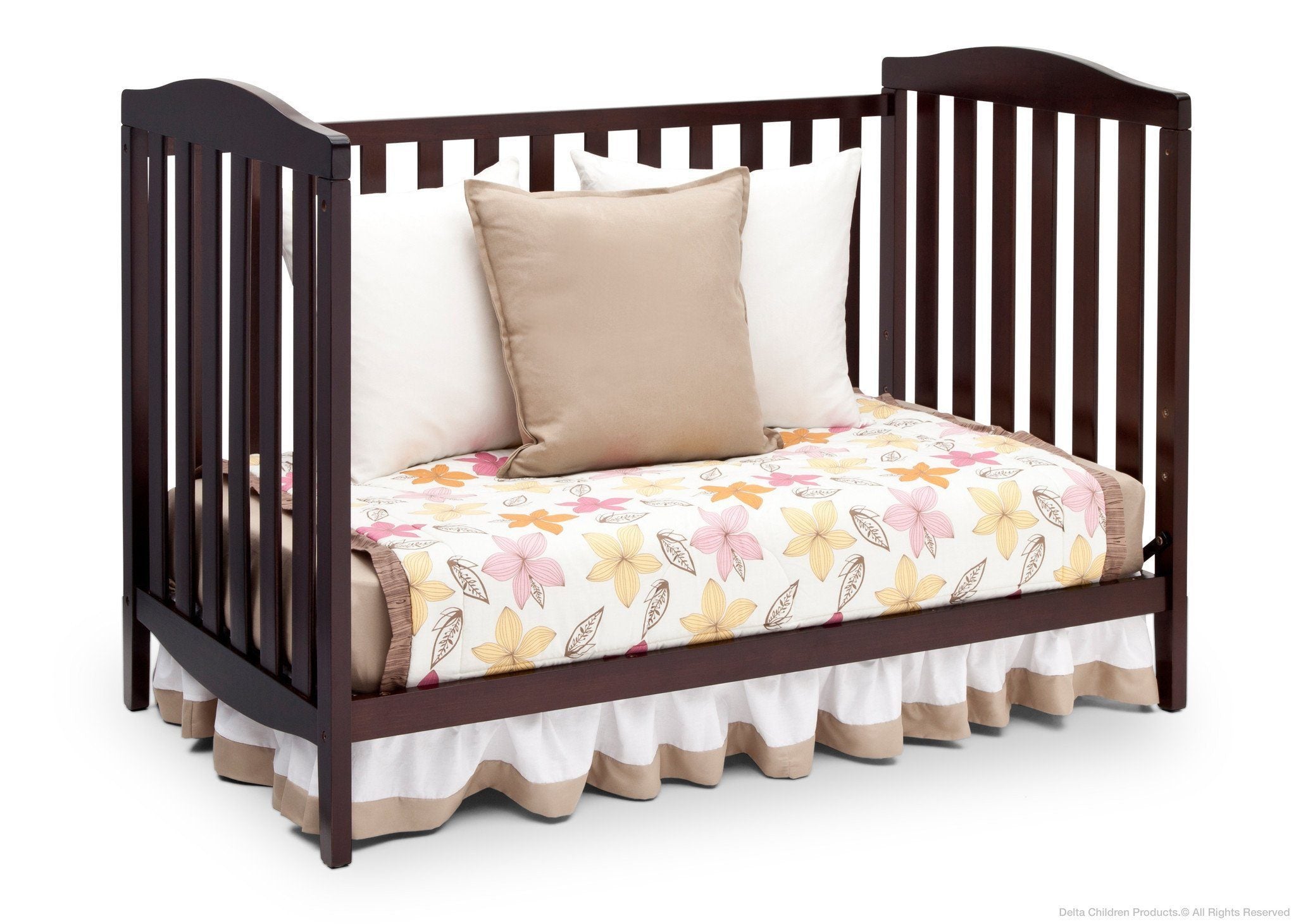 Capri 3-in-1 Convertible Baby Crib - Toddler Bed & Daybed - Safe Nursery Furniture for Newborns to Kids (White) | Perfect for Small Spaces & Modern Nurseries
