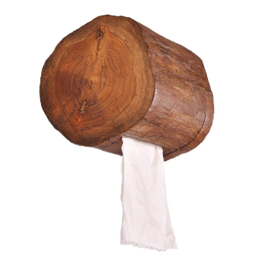 Vintage Wooden Toilet Paper Holder - Retro Bathroom Shelf with Hanging Rack for Tissue Rolls, Hotel Style Home Decor (Brown) - Perfect for Bathroom Organization & Space Saving Storage