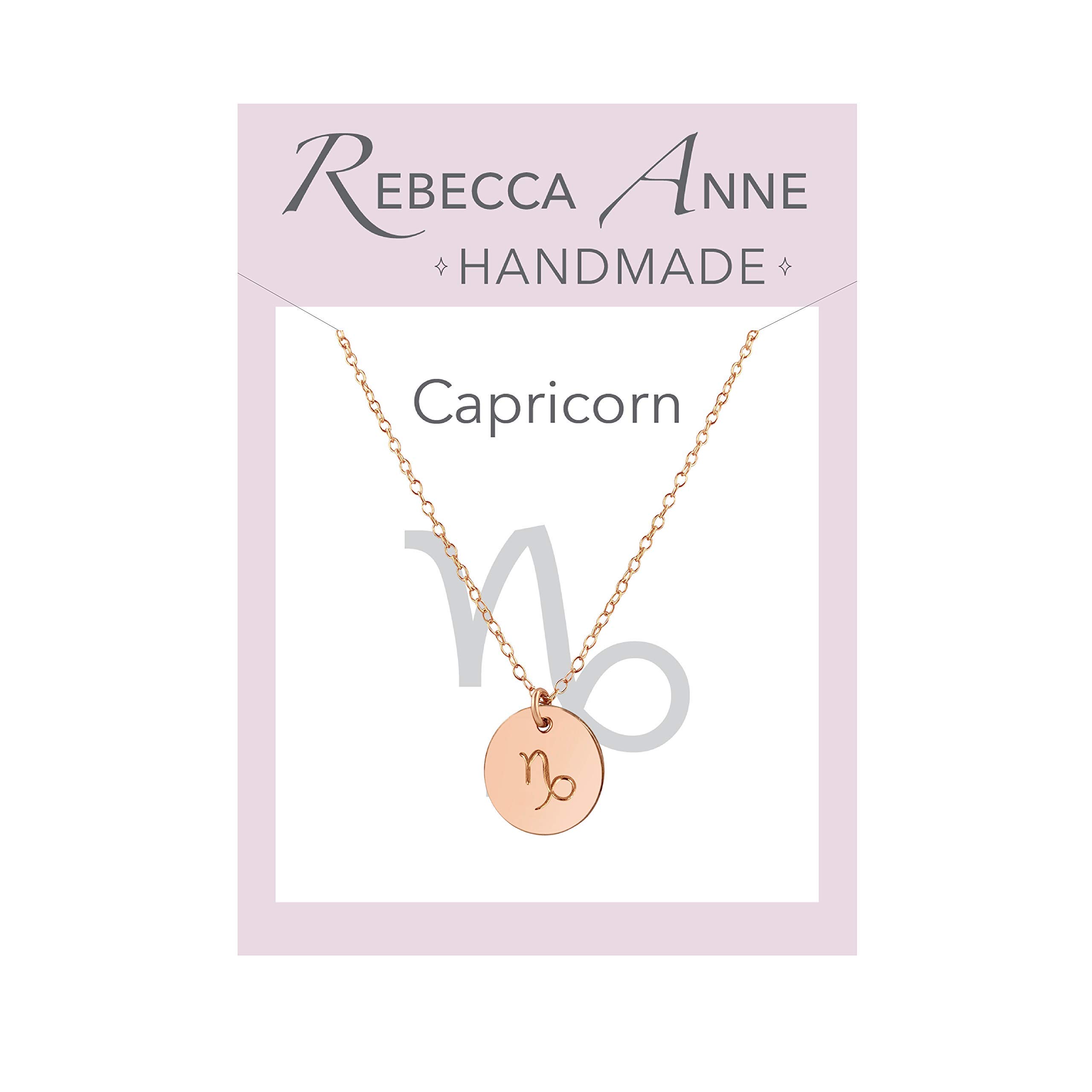 Rose Gold Capricorn Zodiac Necklace - 16