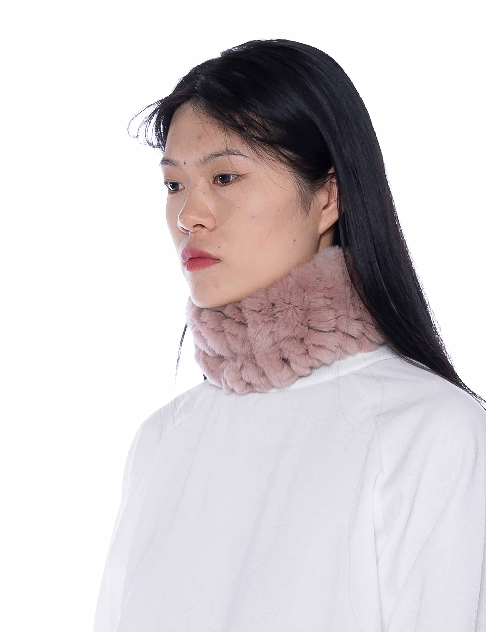 HEIZZI Women's Real Fur Headband & Neck Warmer - Rex Rabbit Fur, Soft & Fluffy Winter Accessory for Cold Weather - Perfect for Skiing, Snowboarding & Outdoor Activities