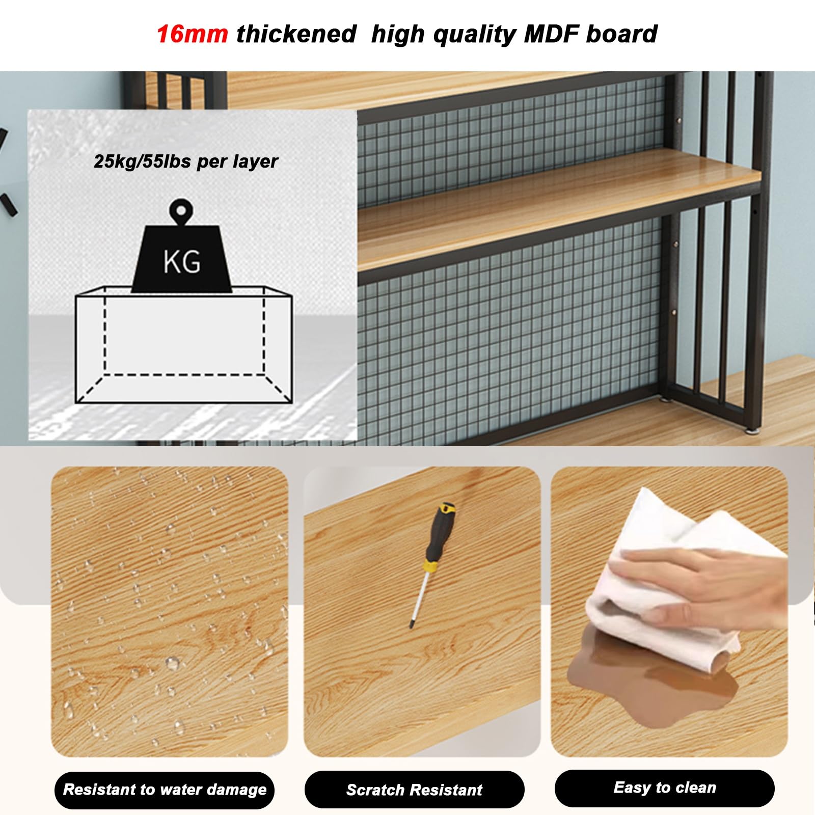 FPIGSHS Adjustable Desk Bookshelf Organizer Rack - 95cm Desktop Bookcase for Office & Home, Computer Desk Organizer with Storage Shelf for Books, Supplies & Accessories - Perfect for Workspace Organization & Display