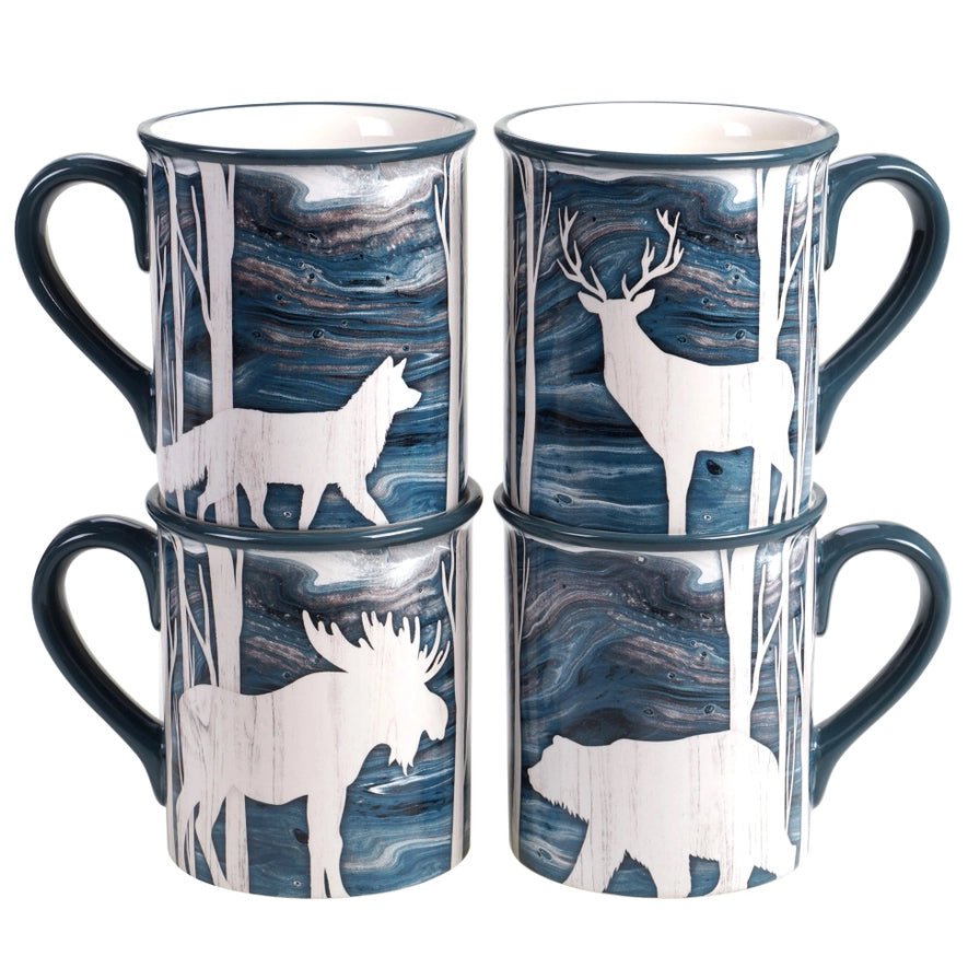 Premium Lone Oak Lodge Dinner & Serve Ware Set - Rustic Elegant Tableware for Family Gatherings & Holiday Dining - Perfect for Thanksgiving, Christmas & Special Occasions