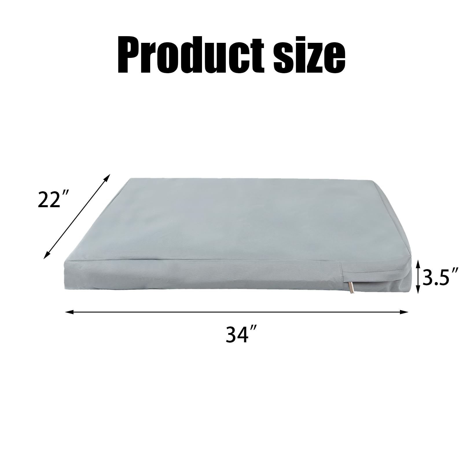 Waterproof Dog Bed Cover with Zipper - Washable Oxford Pet Bed Sheet, Easy to Remove Hair Resistant Crate Pad Cover - Replacement for Dog Beds (34