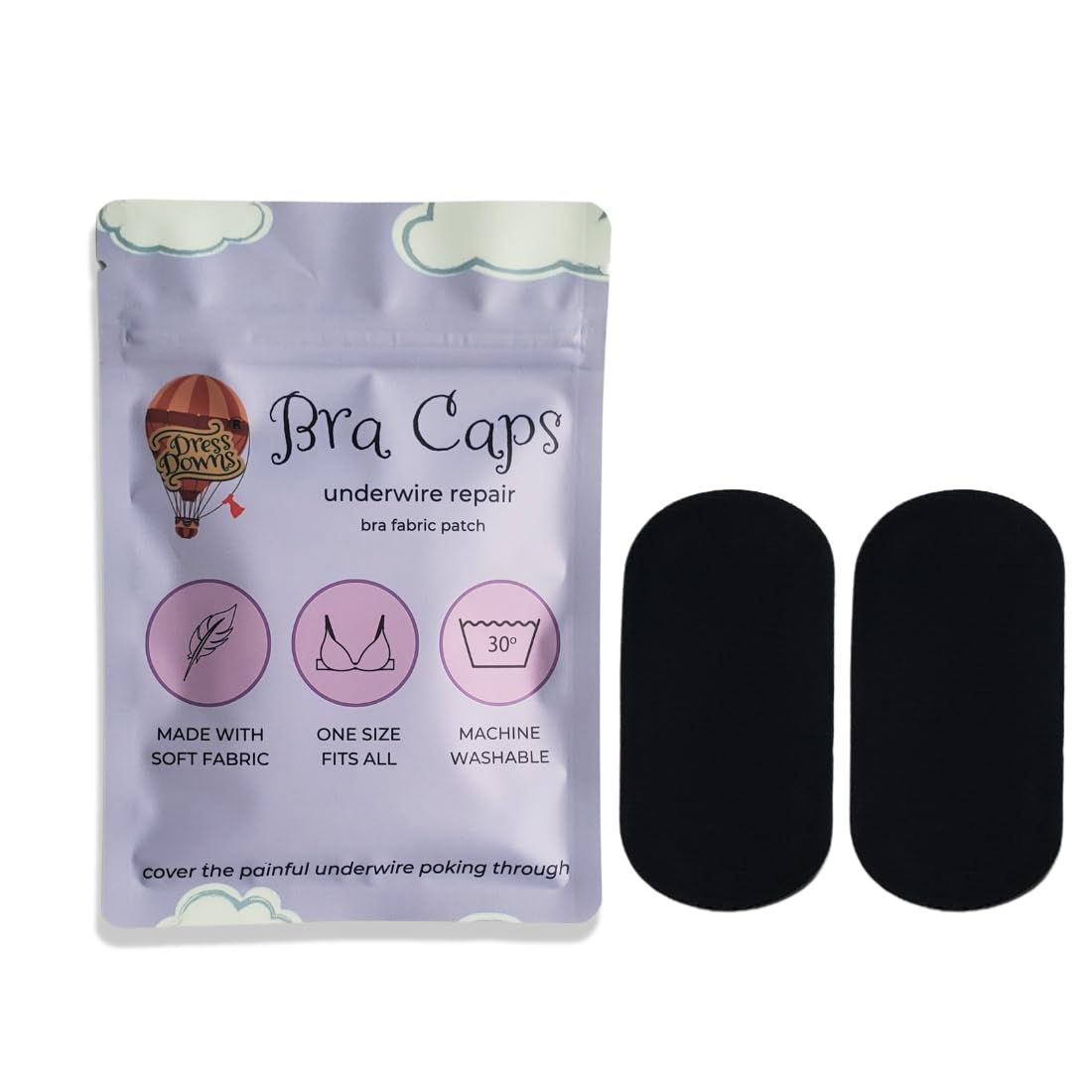 Premium Iron-on Bra Underwire Repair Patches (Black) - Fix Broken Bras & Extend Lingerie Life - Perfect for Everyday Wear & Comfort