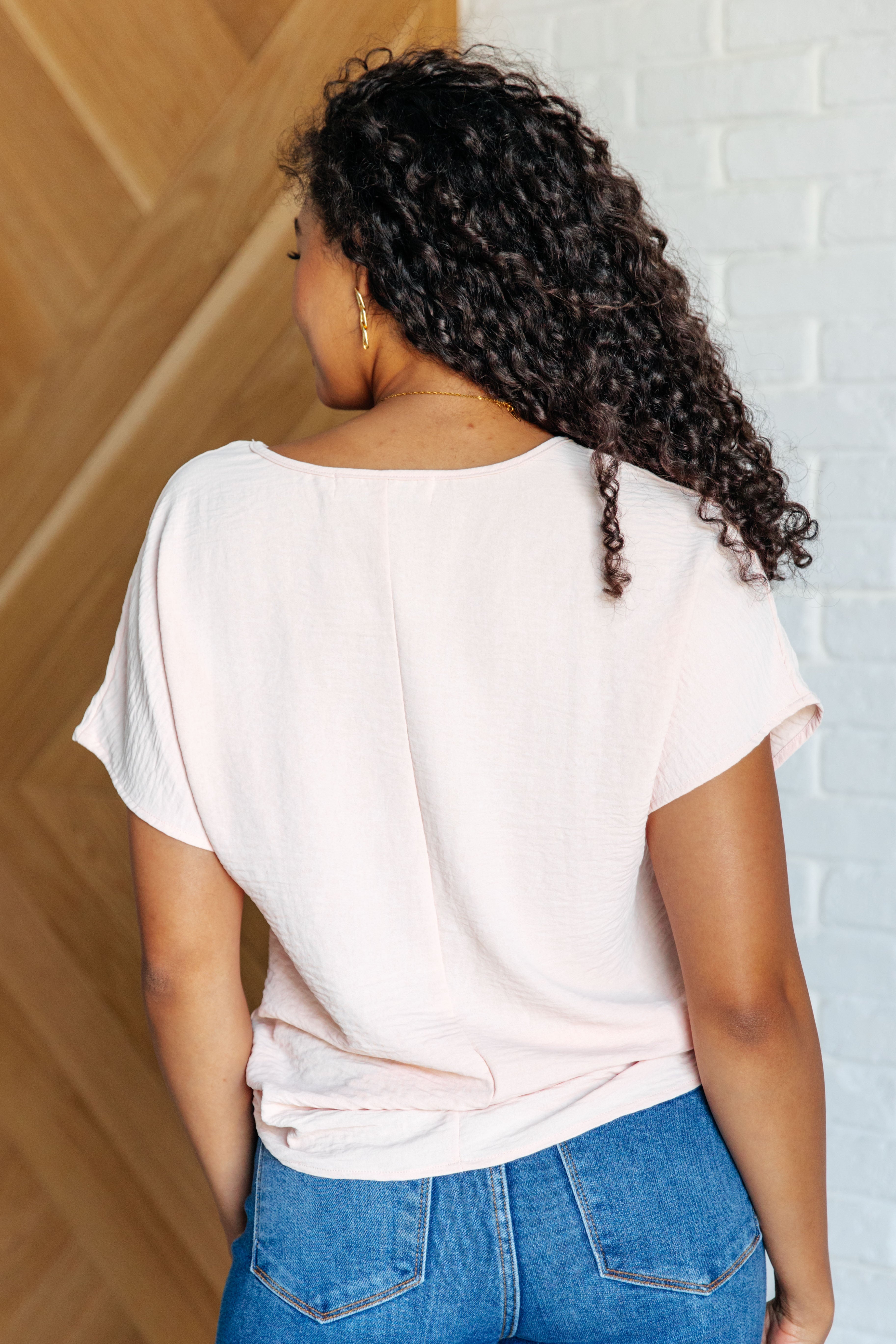 Blush V Neck Top for Women - Soft & Comfortable FAQ T-Shirt - Perfect for Casual Wear, Work & Everyday Outfits