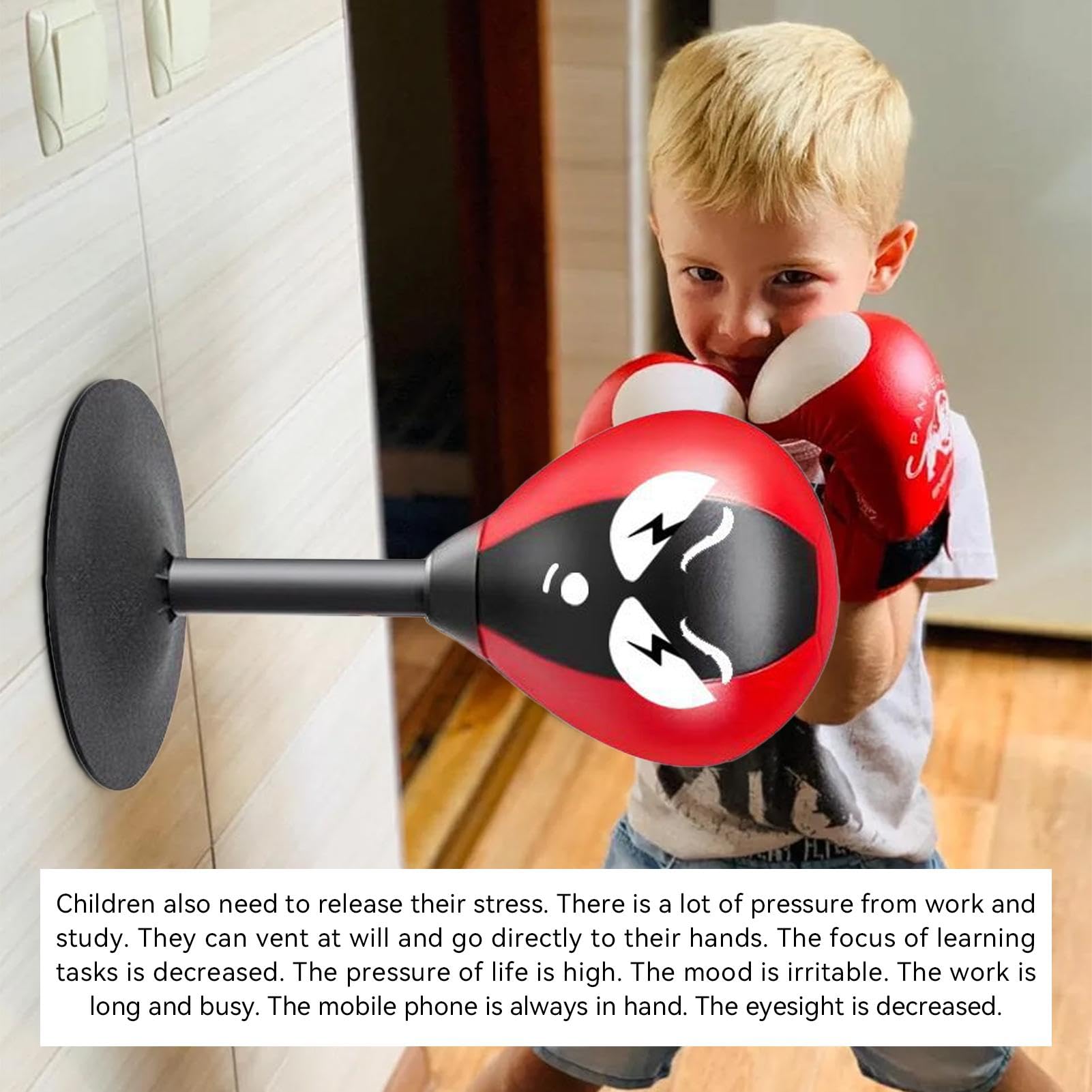 Fun Punch Rage Bag - Heavy Duty Desktop Boxing Ball with Suction Cup for Stress Relief | Anger Management & Office Stress Relief Tool for Kids & Adults | Perfect for Home, Office & Classroom Use