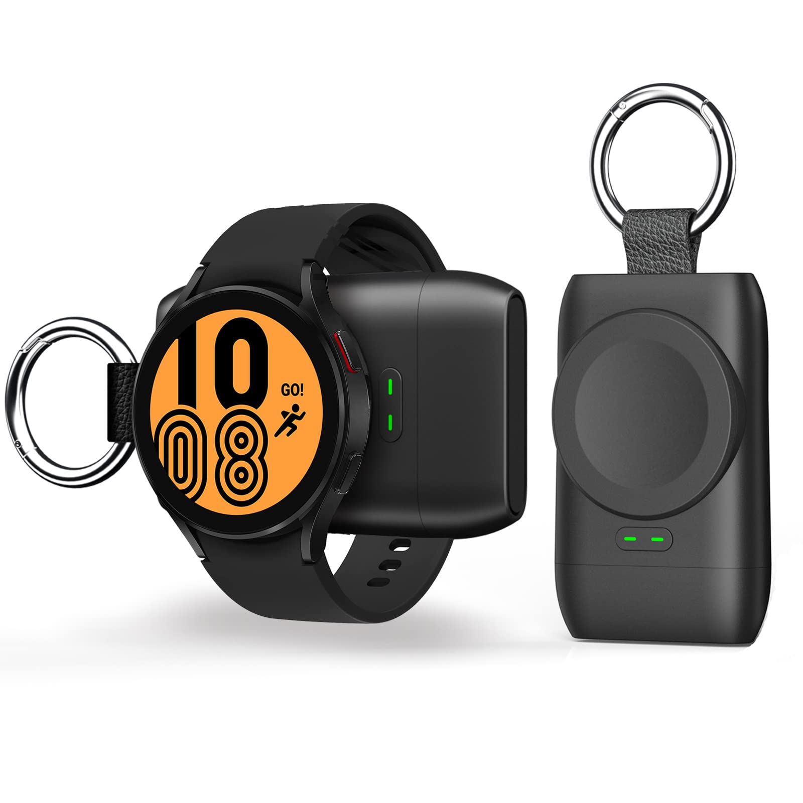 Portable Magnetic Charger for Samsung Galaxy Watch 5/5 Pro/4/4 Classic/3/Active 2 & Gear S3/Sport - 1400mAh Wireless Charging Dock with Keychain - Perfect for Travel, Gym, and Daily Use [1PC]