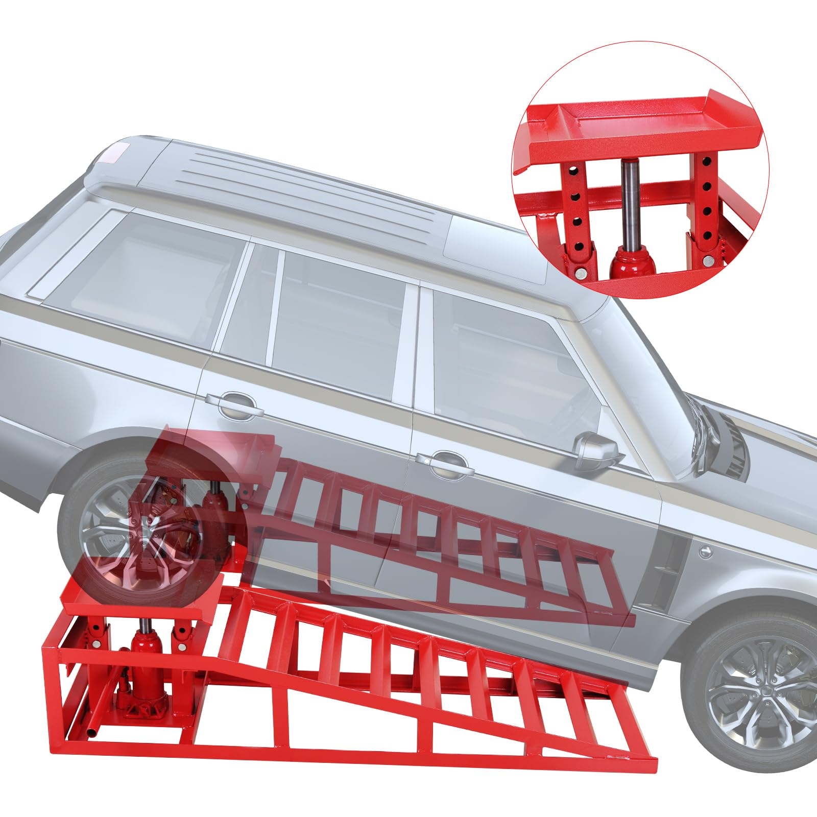 5T 10000lbs Hydraulic Car Ramps for Auto, Truck & Trailer - Heavy Duty Vehicle Service Ramps for Garage Repair & Maintenance | Perfect for DIY Car Lifts, Oil Changes & Underbody Work