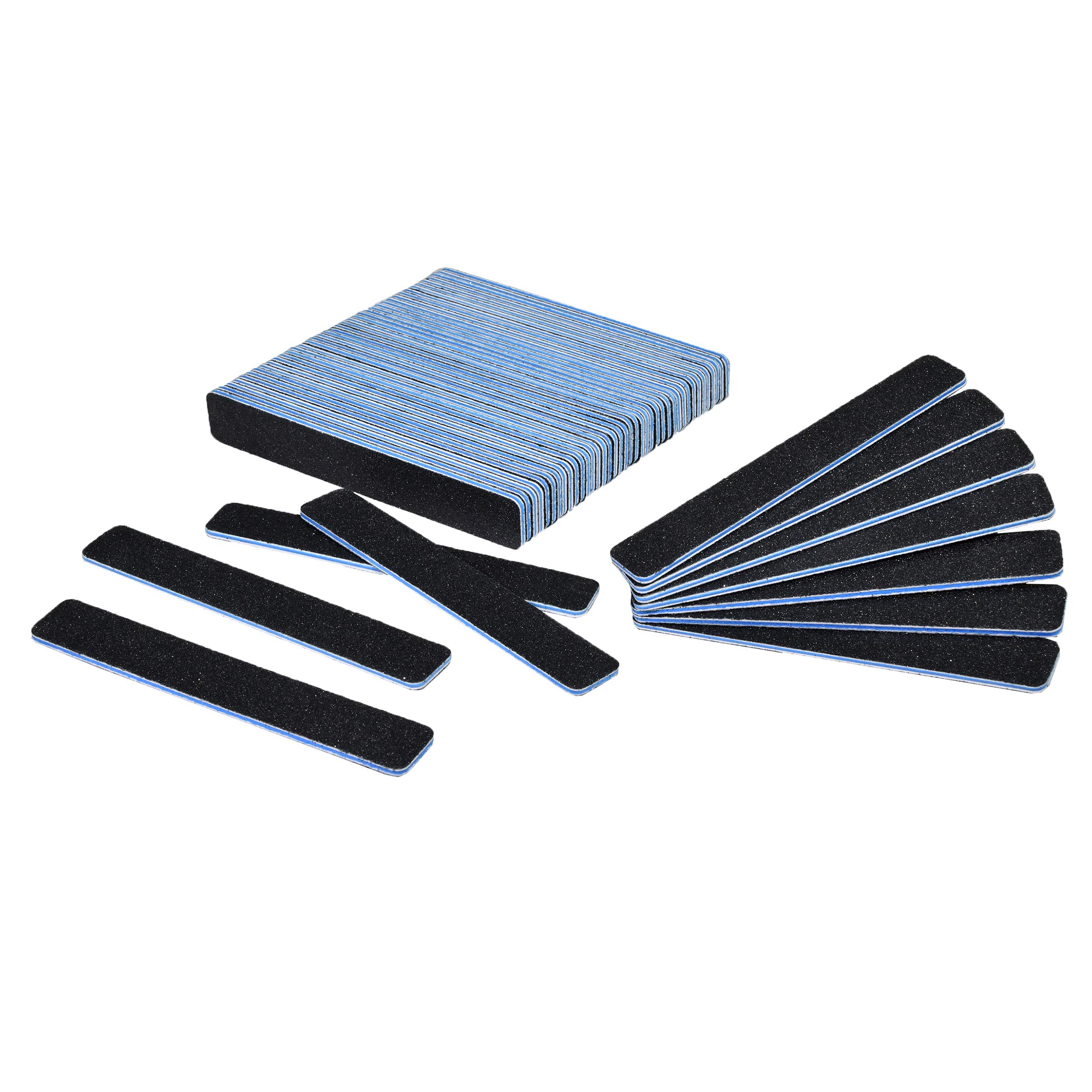 50 PCS Jumbo Black Nail Files for Acrylic Nails - 60/60 Grit Emery Boards - Professional Manicure & Pedicure Tools for Salon & Home Use