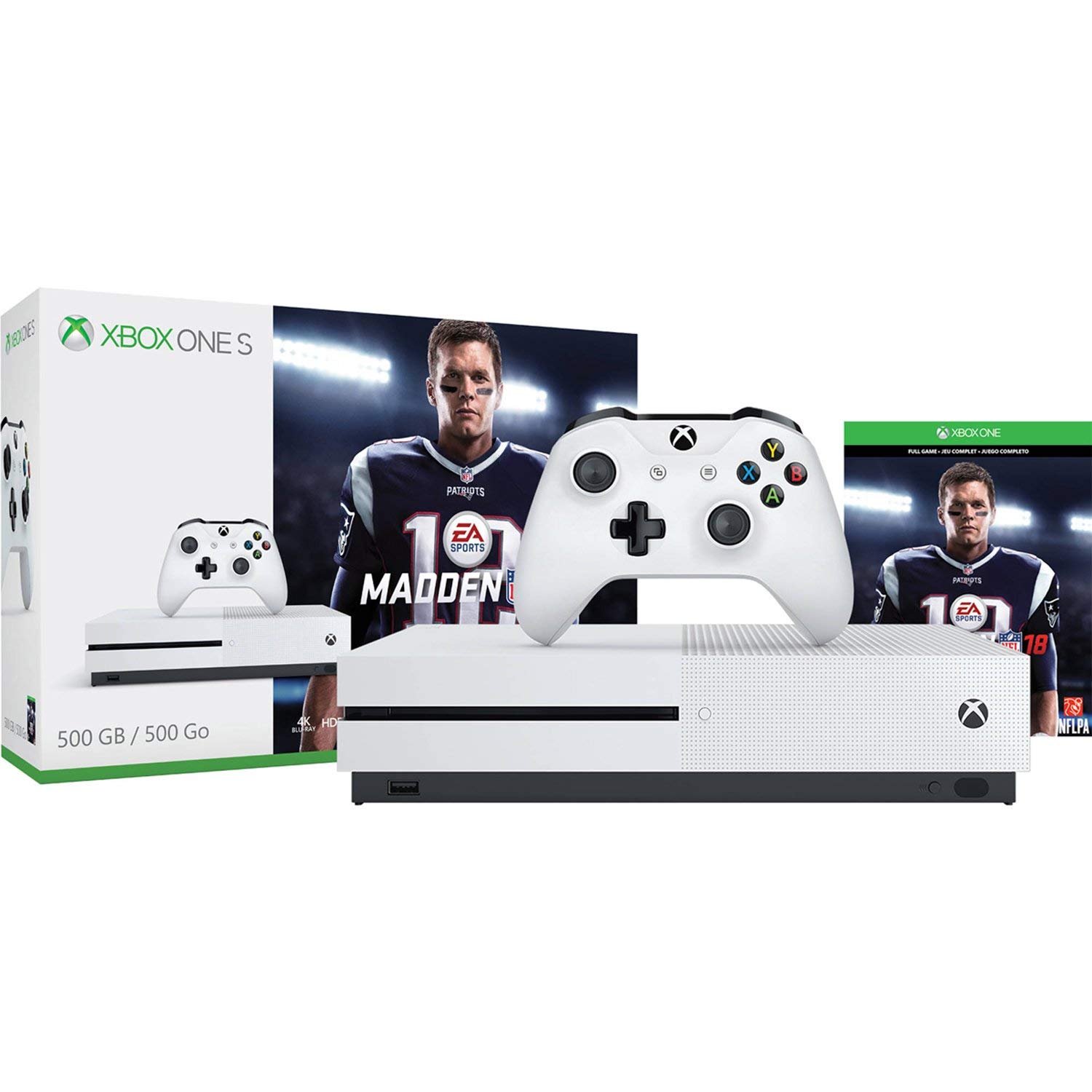 Xbox One S 500GB Console - Madden NFL 18 Bundle (Renewed) | HD Gaming & Streaming | Perfect for Sports Fans & Family Entertainment