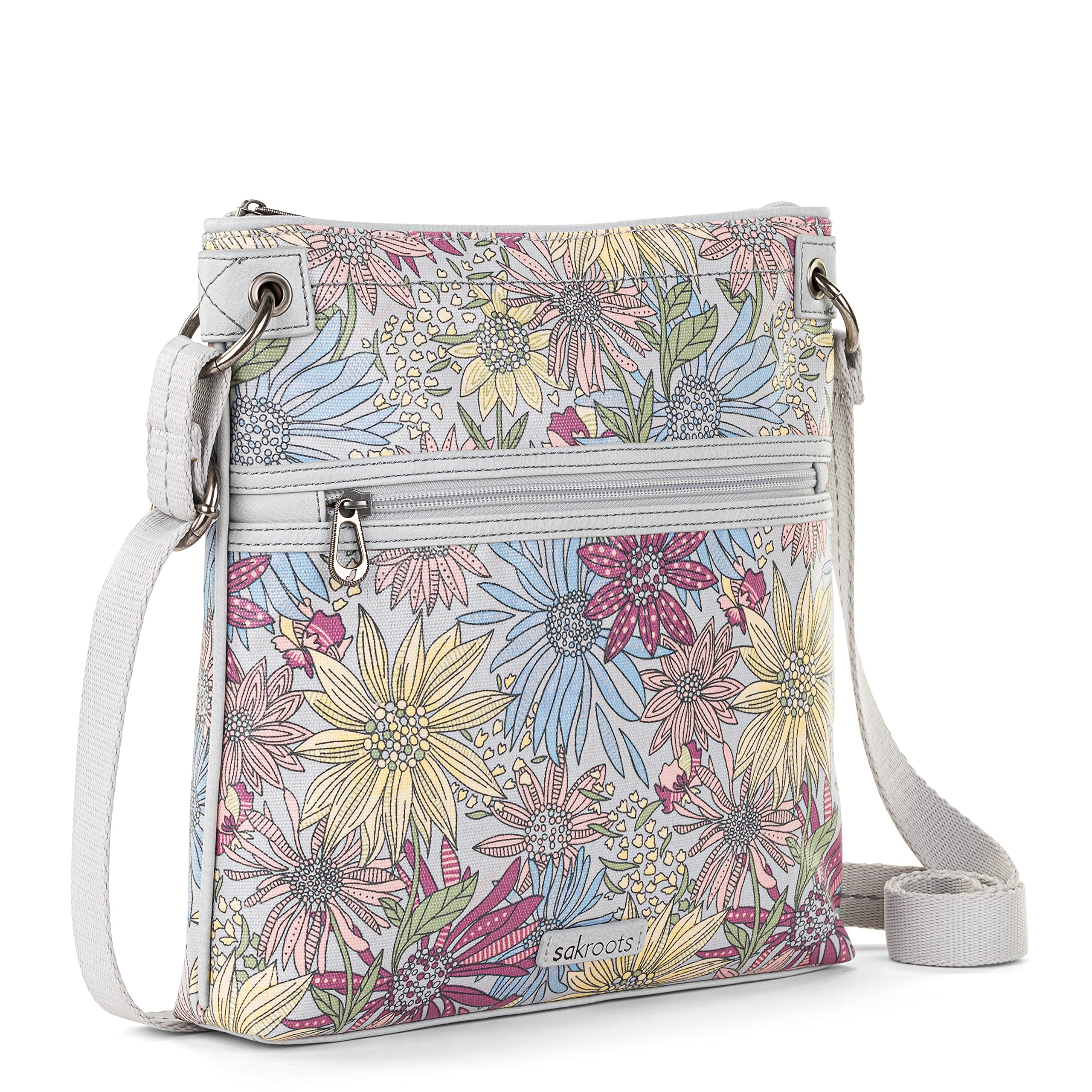Sakroots Women's Flat Crossbody Bag - Lightweight Vegan Leather Purse for Everyday Use, Travel & Shopping | Trendy Shoulder Bag with Adjustable Strap