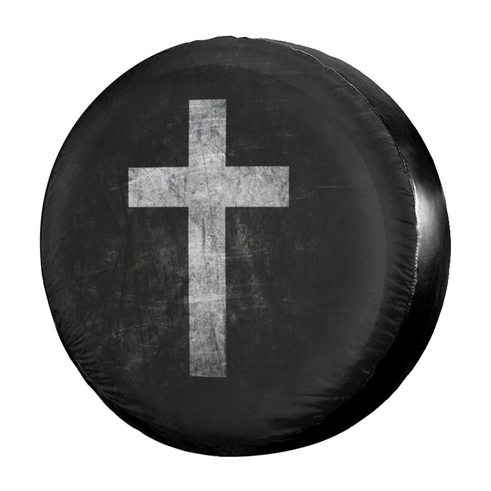 Jesus Cross Spare Tire Cover - 17 Inch Dust-Proof Wheel Protector for Trailers, RVs, SUVs & Vehicles - Perfect for Road Trips & Outdoor Adventures