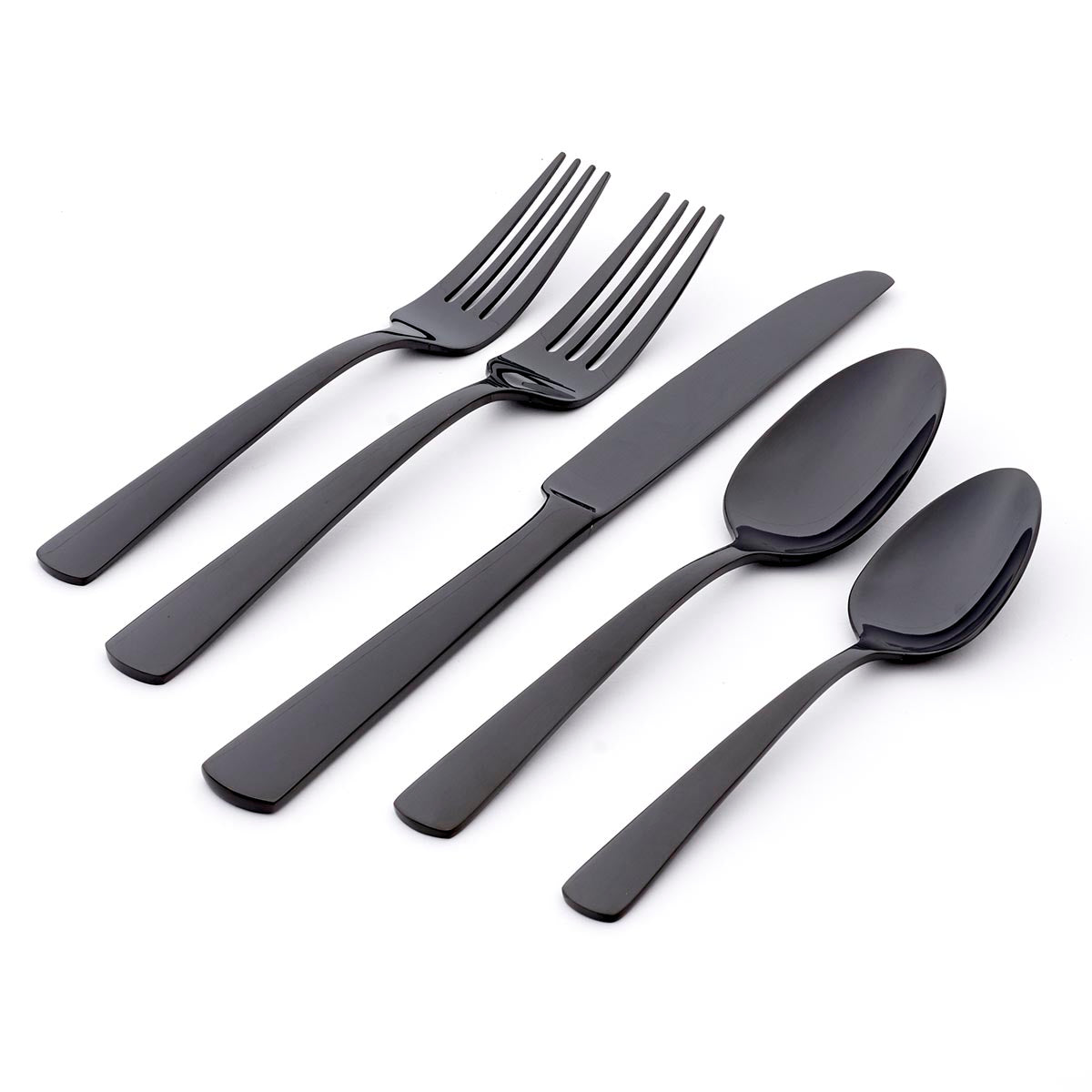 Premium Aptitude Midnight Mirror 23-Piece Flatware Set - Stainless Steel Silverware Set for 6, Elegant Dining Utensils for Dinner Parties, Weddings & Formal Occasions