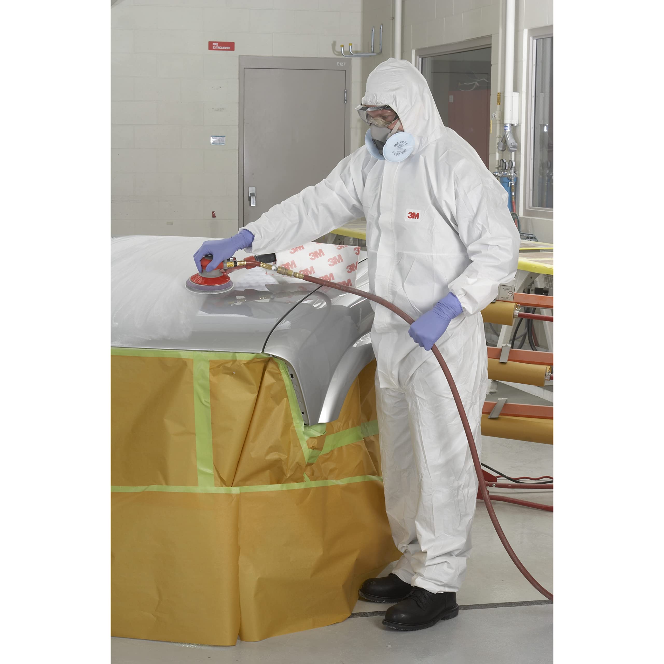 3M 4510 Disposable Microporous Laminate Coverall with Elastic Cuffs - White, Medium (25-Pack) | Protective Workwear for Healthcare, Construction & Industrial Safety