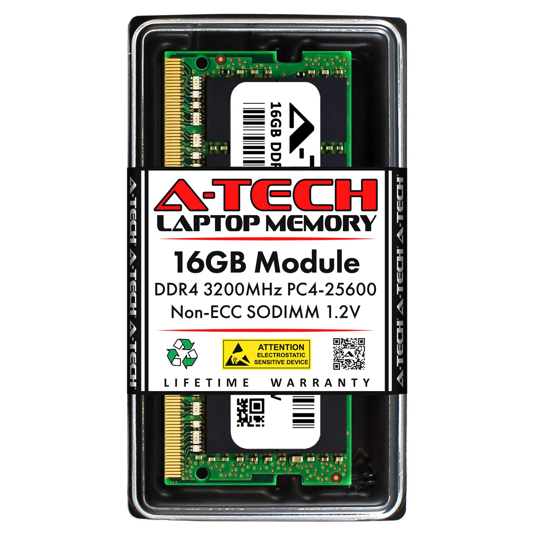 A-Tech 16GB DDR4 3200MHz RAM for HP EliteDesk 805 G8 Mini PC | PC4-25600 SO-DIMM 1.2V Non-ECC Memory Upgrade | Compatible with Laptops & Notebooks | Boost Performance for Gaming, Video Editing & Multitasking