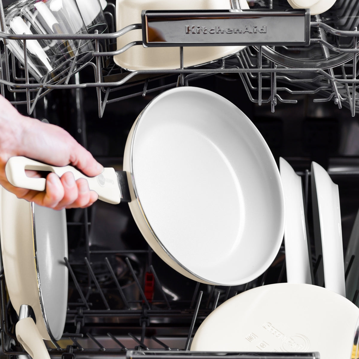Dover Ceramic Nonstick 10-Inch Frying Pan | Cream White | Non-Toxic & Eco-Friendly Cookware for Healthy Cooking | Perfect for Sauteing, Frying & Omelets