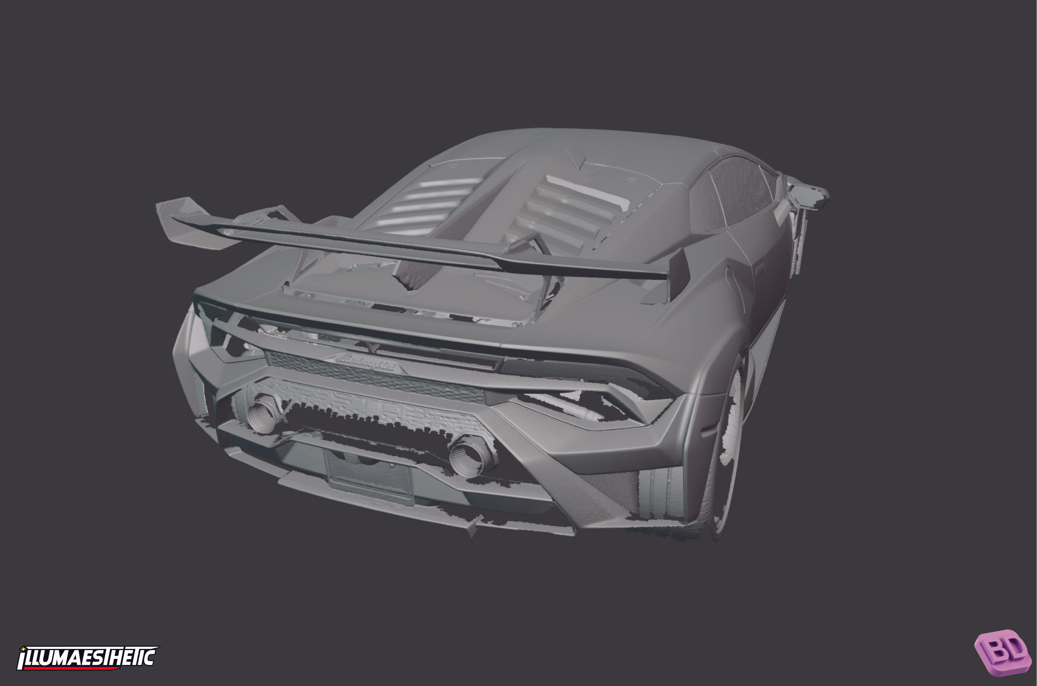 Lamborghini Huracan STO 3D Model Scan (2021-2024) - High-Quality Digital Car Model for 3D Printing, Game Development & Automotive Design