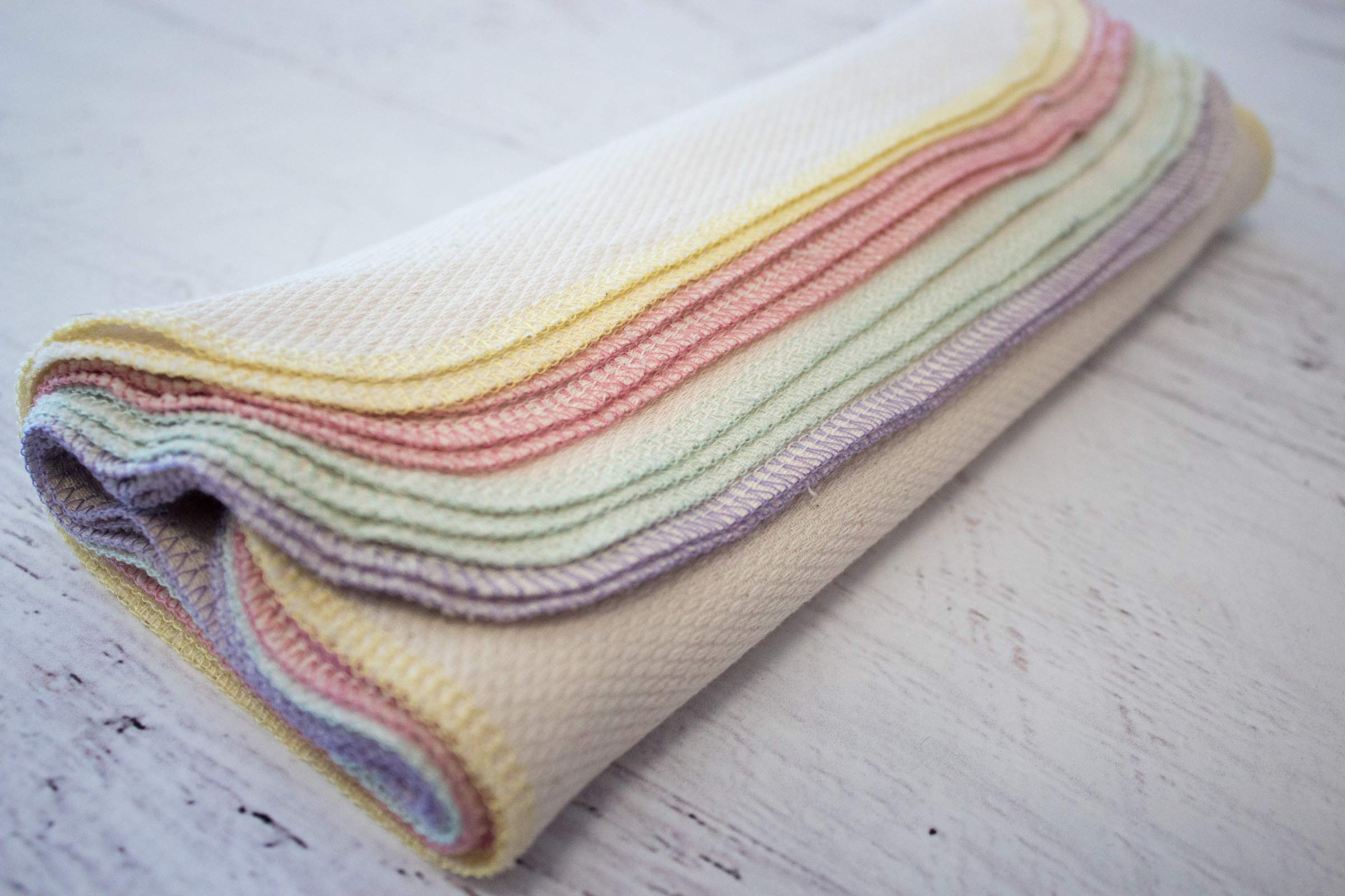 Eco-Friendly Reusable Paper Towels - 12 Pack Washable Kitchen Towels for Cleaning, Spills & Messes (Spring Mix Natural) | Sustainable, Absorbent & Durable for Everyday Use