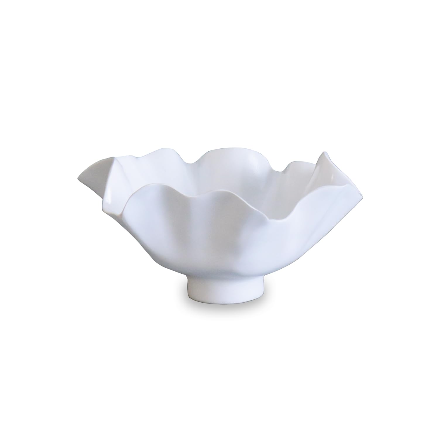 Beatriz Ball VIDA Bloom Small Deep Melamine Bowl - White - Durable & Stylish Serving Bowl for Salads, Pasta, Snacks - Perfect for Parties, Picnics & Everyday Use