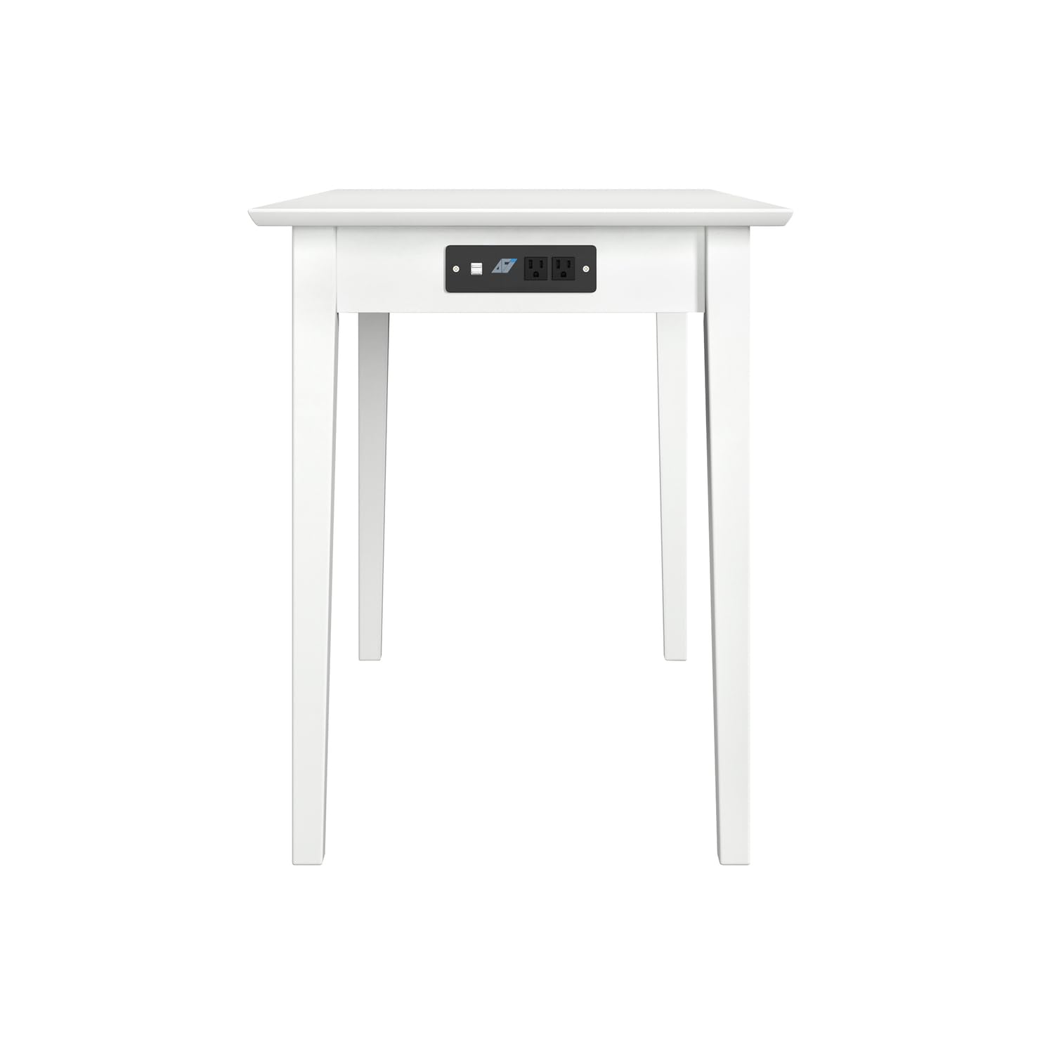 AFI White Shaker Desk with Drawer & USB Charging Station - Compact Home Office Desk for Small Spaces, Study & Work From Home