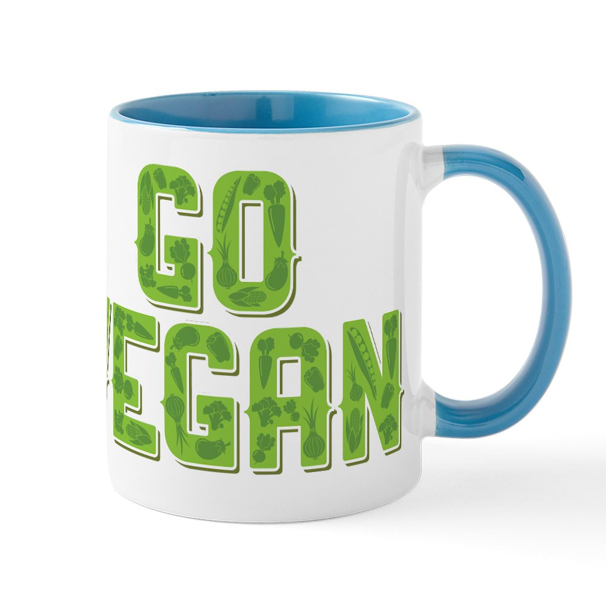 Go Vegan 11 oz (325 ml) Ceramic Coffee Mug - Eco-Friendly Plant-Based Design for Coffee, Tea & Hot Drinks - Perfect for Home, Office & Gifts