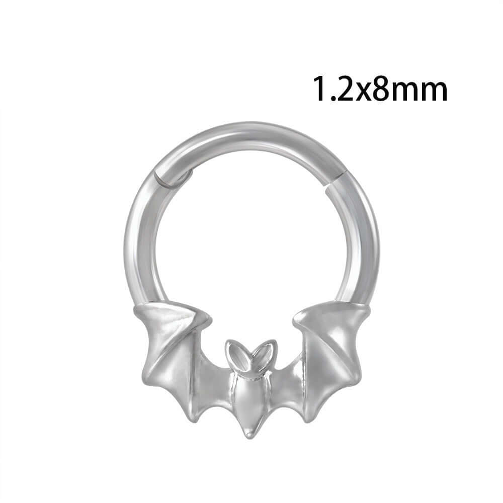 16G Four Layer Bat Flame Nose Cuff - Stainless Steel Gothic Body Jewelry for Cartilage & Helix Piercing | Perfect for Halloween, Goth Fashion & Alternative Style