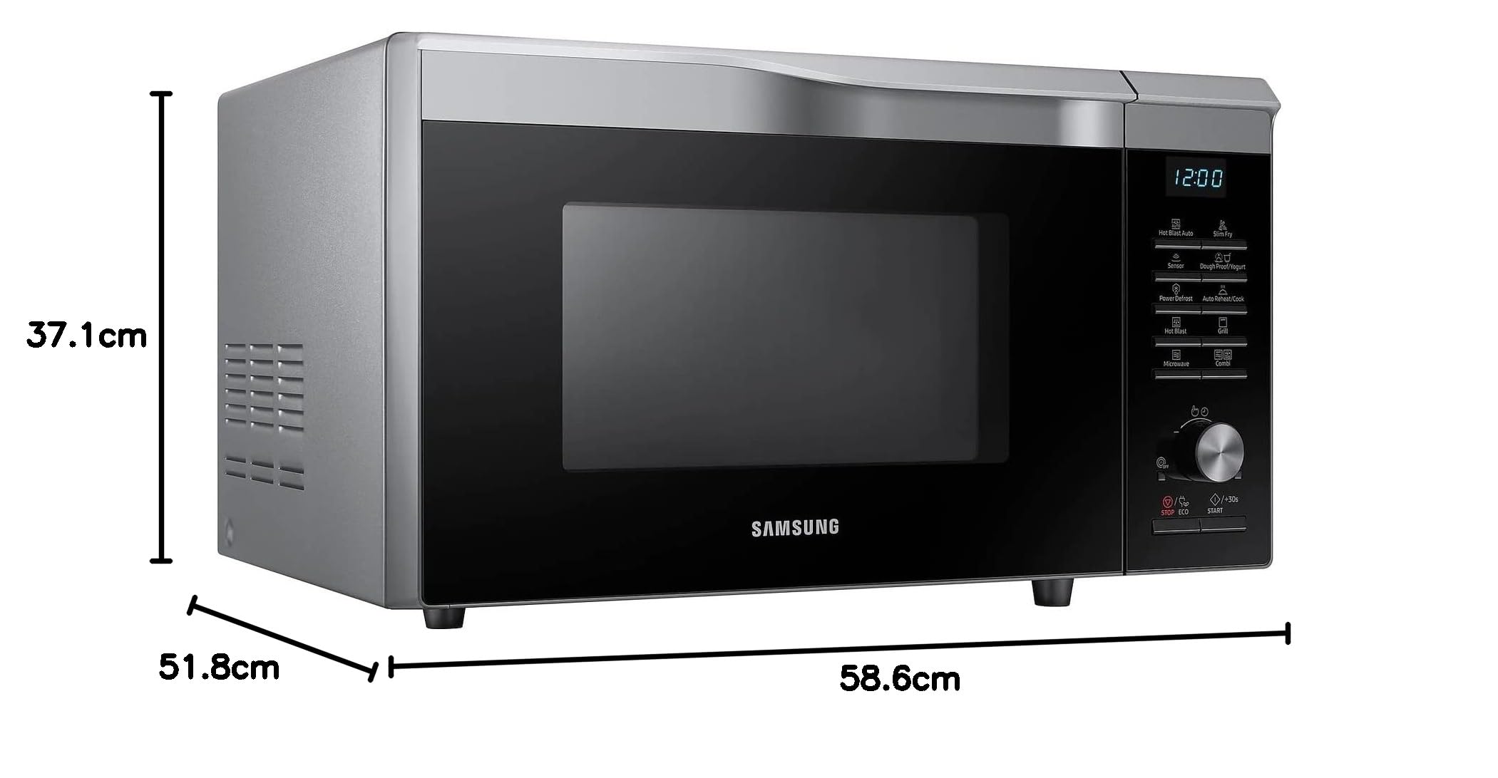 Samsung MC28M6075CS 900W 28L Silver/Black Combination Microwave Oven - Perfect for Baking, Grilling & Quick Meals in Small Kitchens
