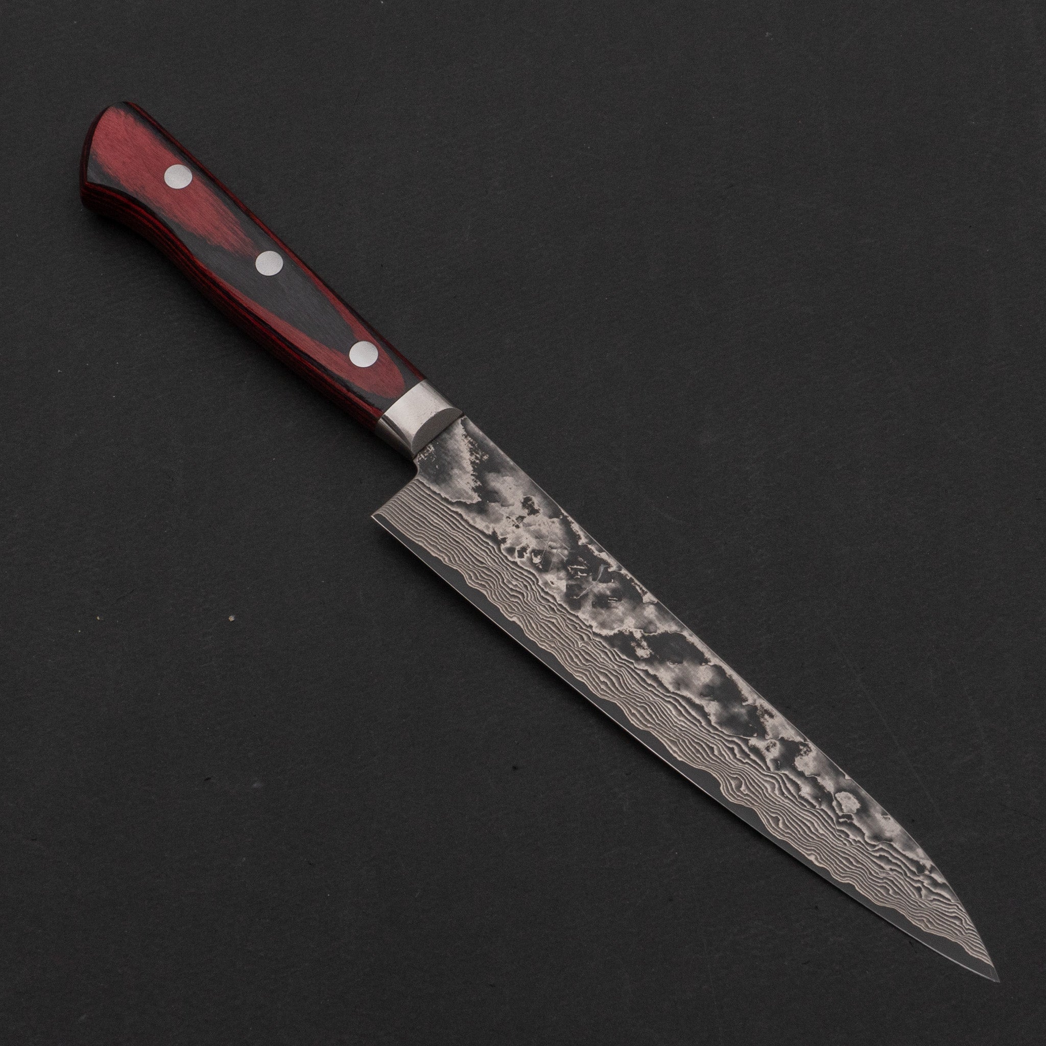 Hitohira VG-10 Nickel Damascus Petty Knife 150mm with Pakkawood Handle - Perfect for Slicing, Peeling & Precision Kitchen Tasks