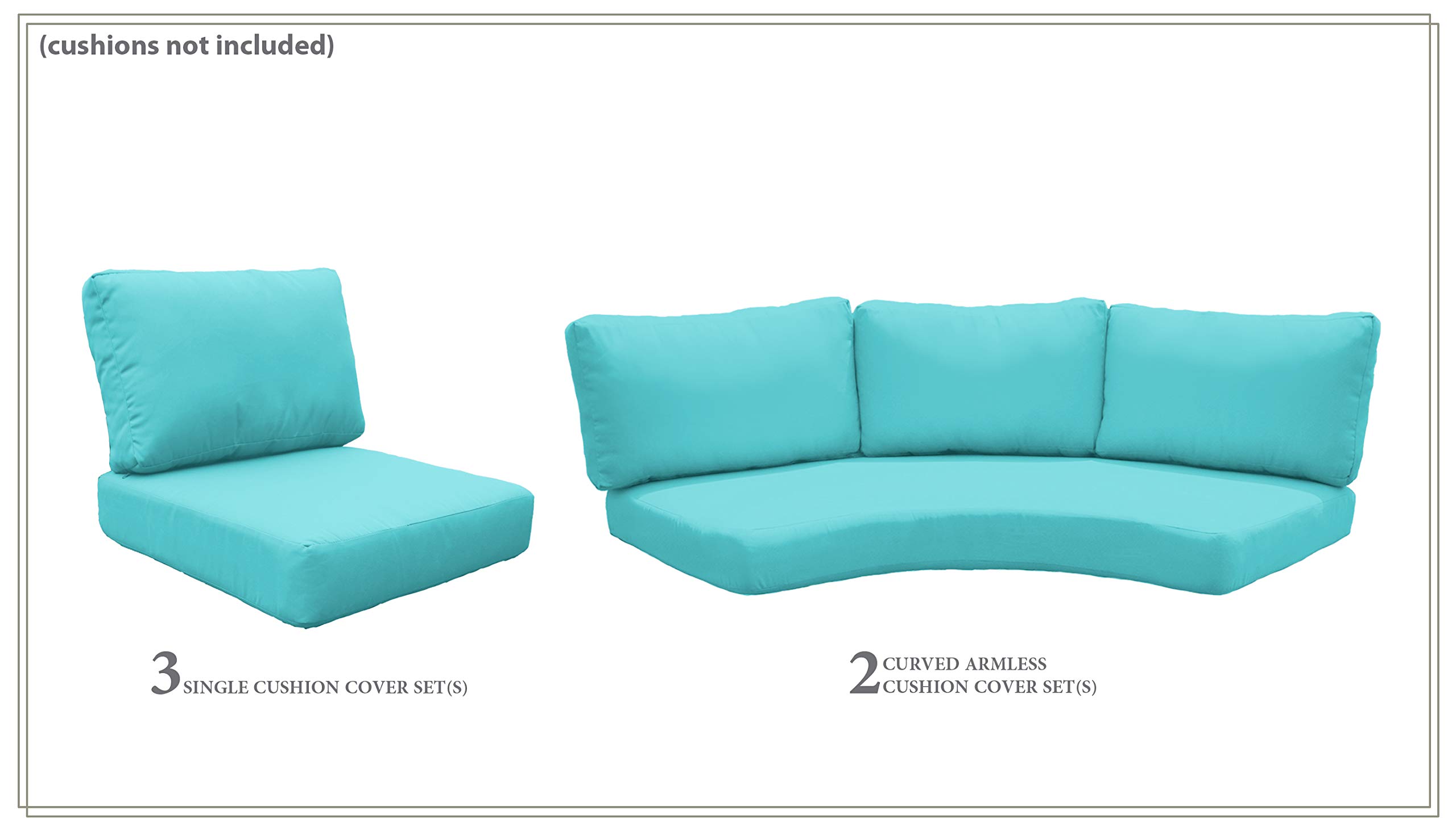 TK Classics FAIRMONT-08k Replacement Cover Set in Aruba Blue - Outdoor Patio Furniture Slipcover for Sun Protection & Style (Cushions Not Included) - Perfect for Poolside Lounging & Backyard Decor