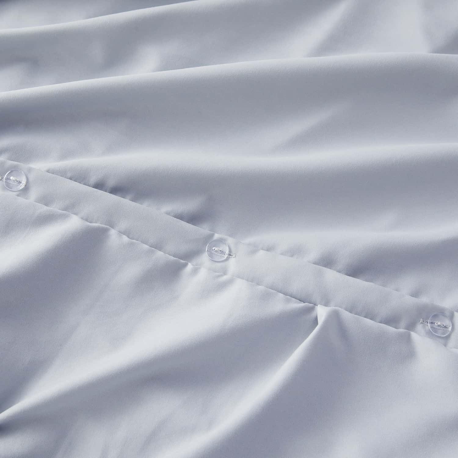 Ice Blue Twin Size Duvet Cover Set - 2 Piece Pintuck Comforter Cover with Button Closure (68x90 inches) & Pillow Sham - Ultra Soft Microfiber Bedding for Kids, Teens & Guest Rooms - Pinch Pleated Design for Modern Bedrooms