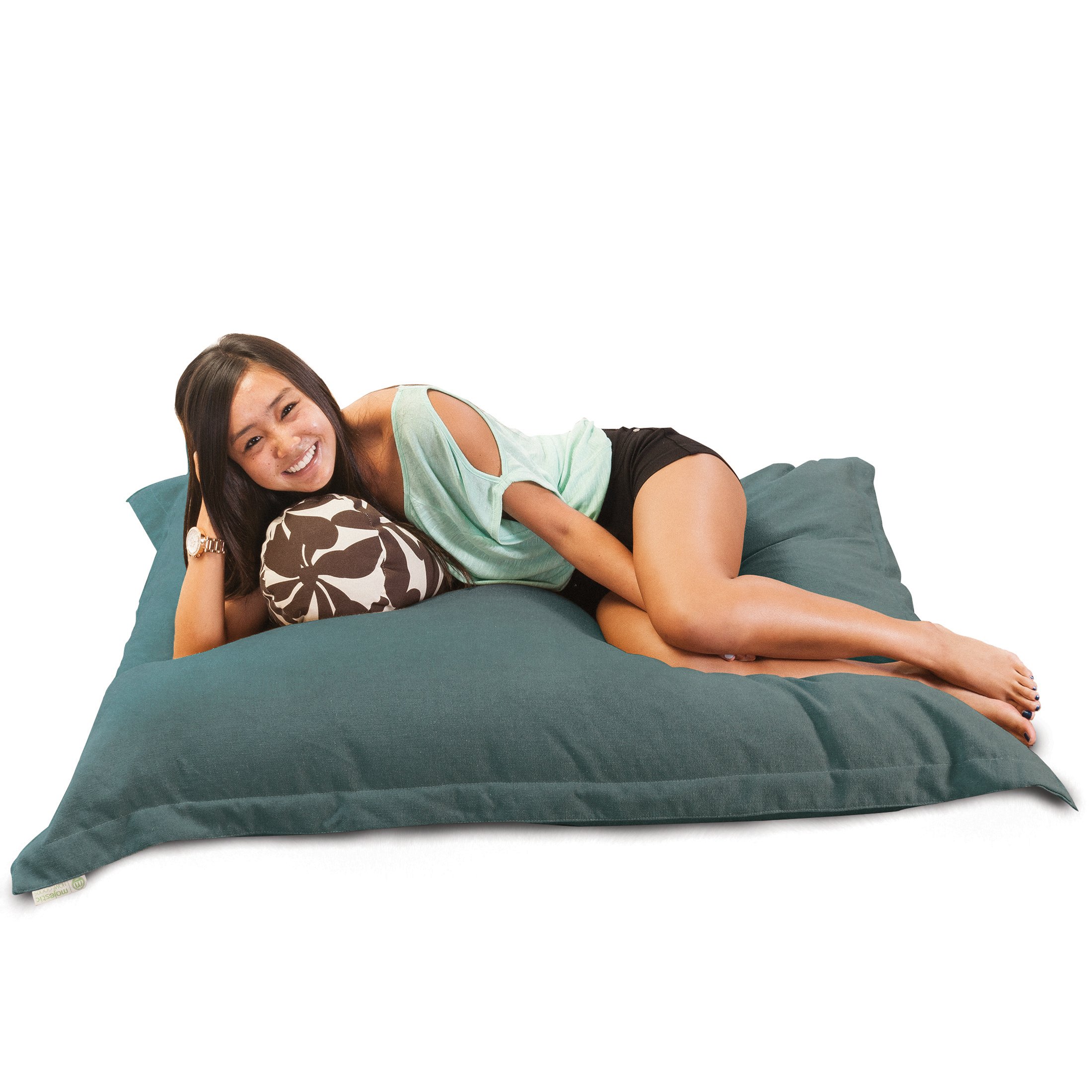 Majestic Home Goods Villa Floor Pillow - Soft & Comfortable Large Floor Cushion in Azure Blue - Perfect for Living Room, Bedroom, Yoga & Meditation