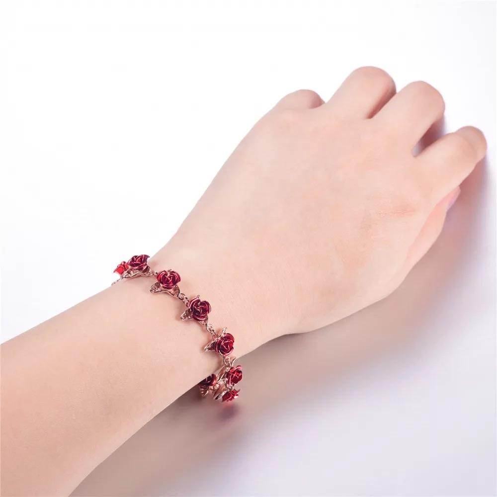 12 Rose Gold Bracelet for Women - Elegant Floral Jewelry Gift for Her | Perfect for Valentine's Day, Anniversary & Special Occasions